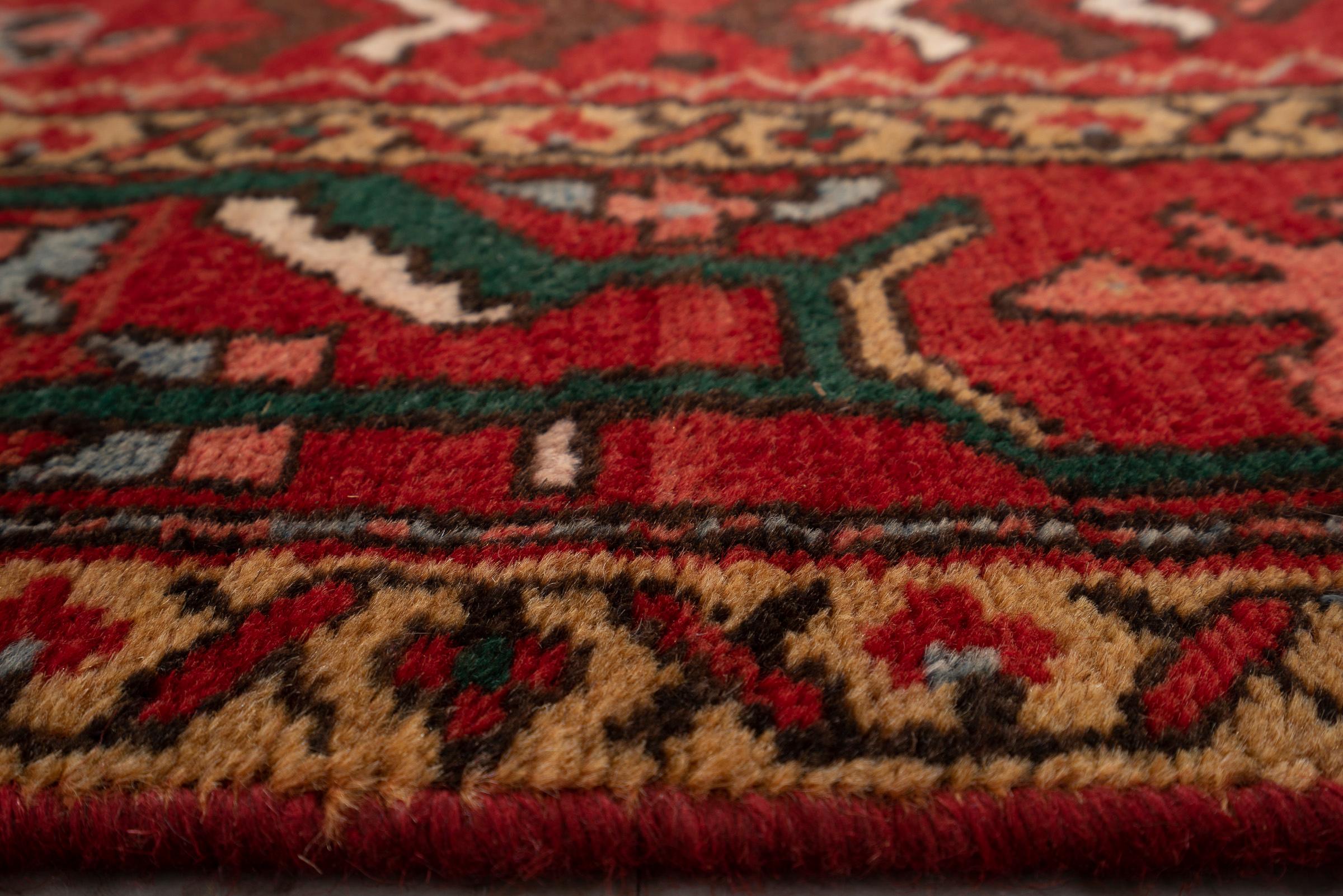 Antique Bakhshayesh Persian Runner Rug with Stepped Medallion, c. 1910–1930