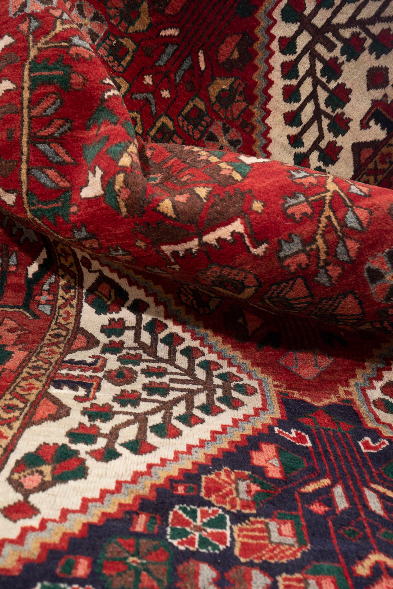 Antique Bakhshayesh Persian Runner Rug with Stepped Medallion, c. 1910–1930