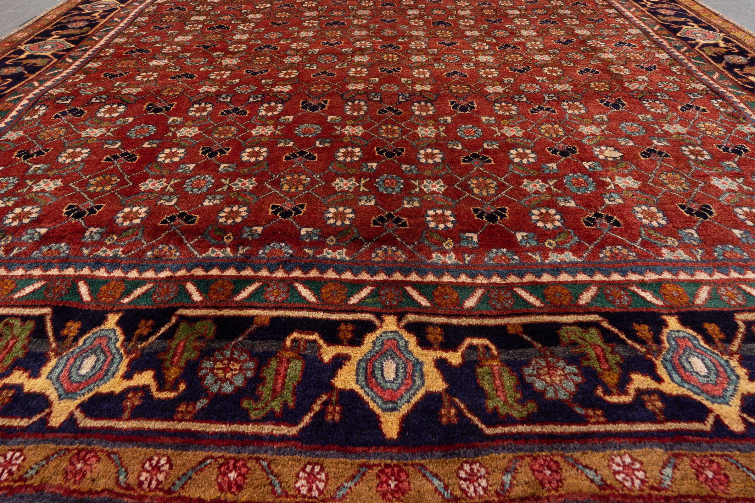 Vintage Zanjan Mahi Qalat Persian Rug