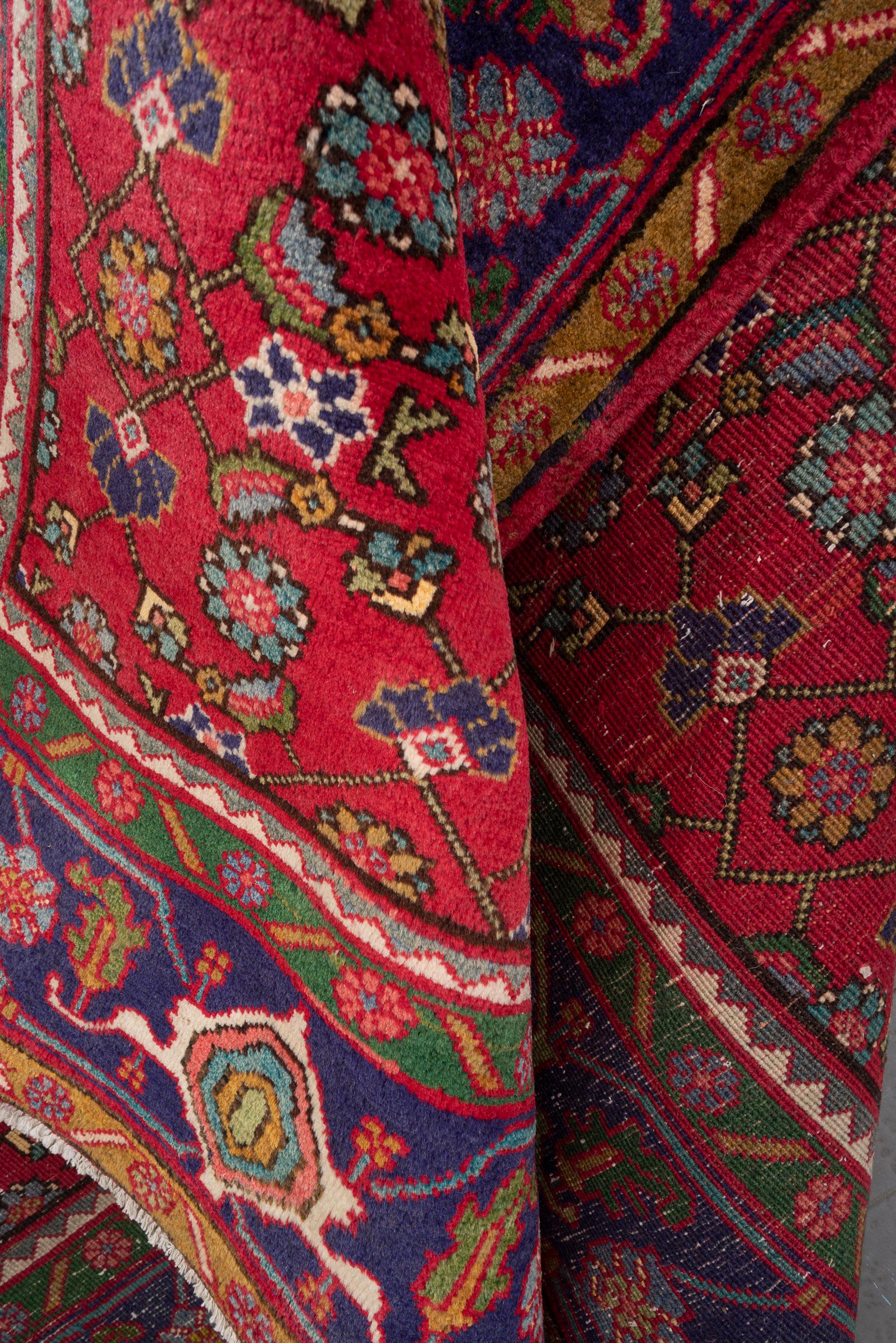 Vintage Zanjan Mahi Qalat Persian Rug