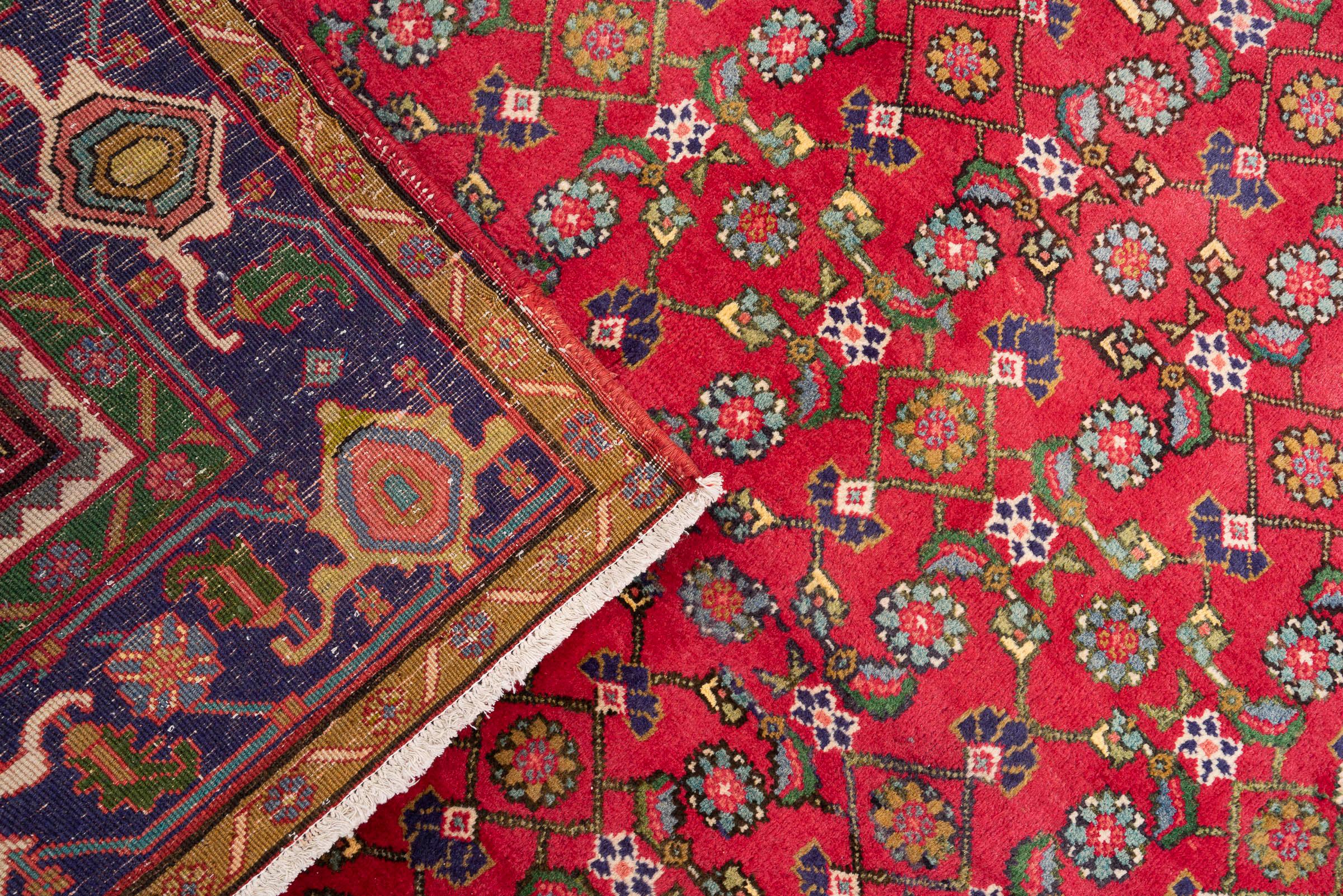 Vintage Zanjan Mahi Qalat Persian Rug