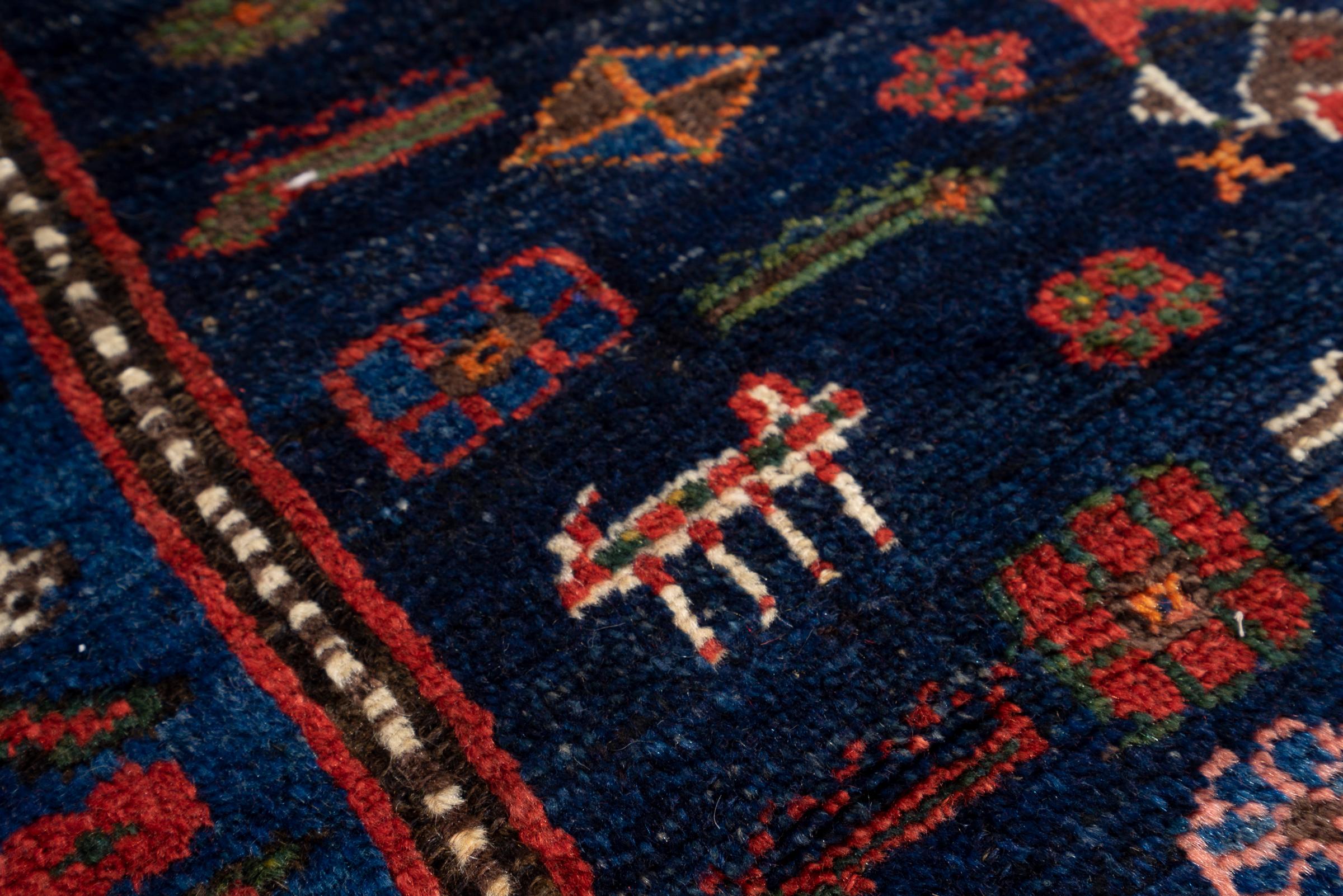 Antique Nili Qalat Sanjabi Persian Rug