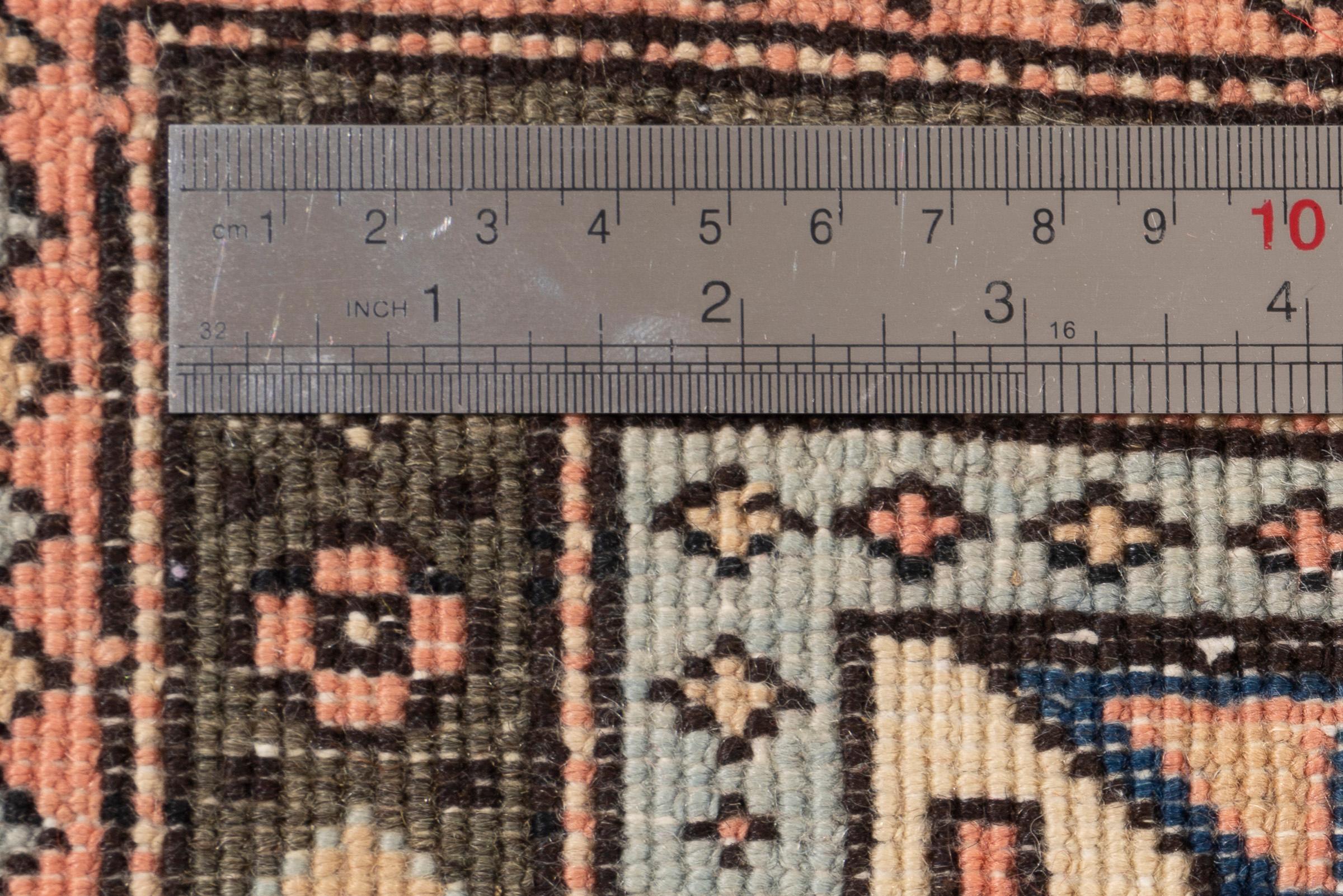 Vintage Ardabil Fine Cream and Pink Persian Rug