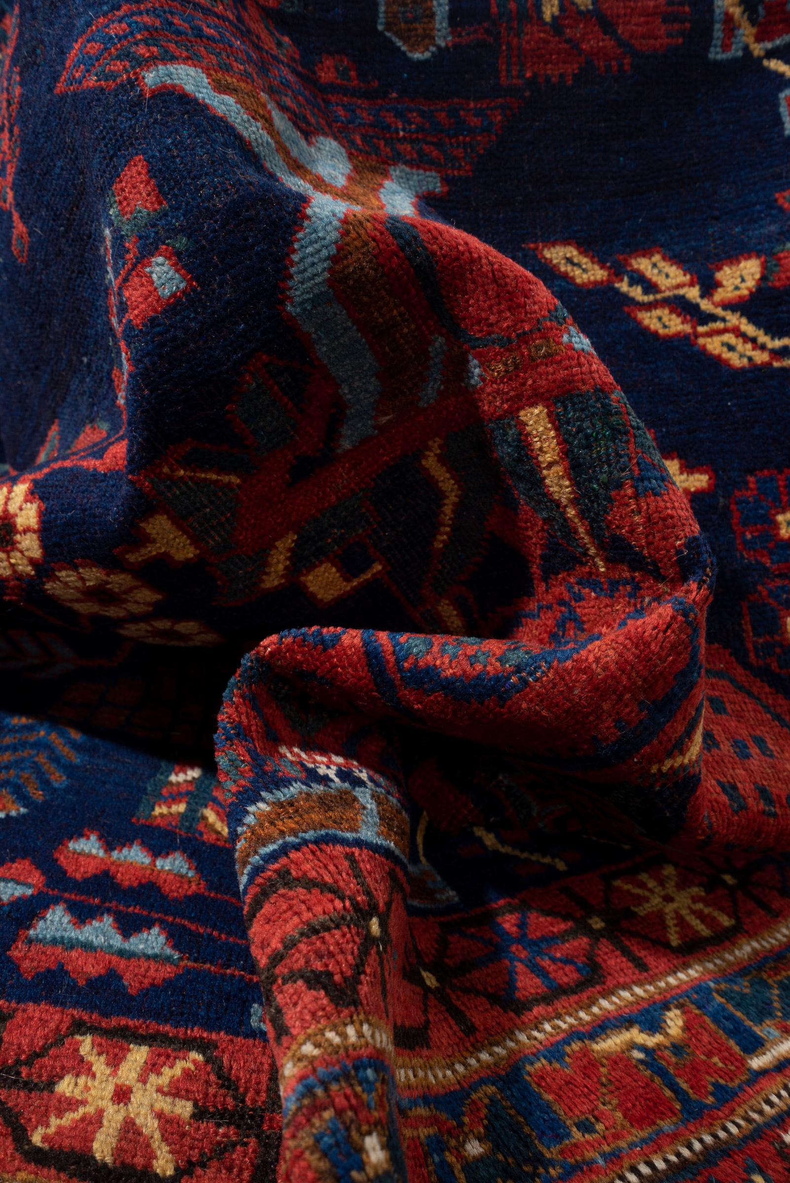 Antique Afshar Persian Rug with Vase Design, Mid 19th Century