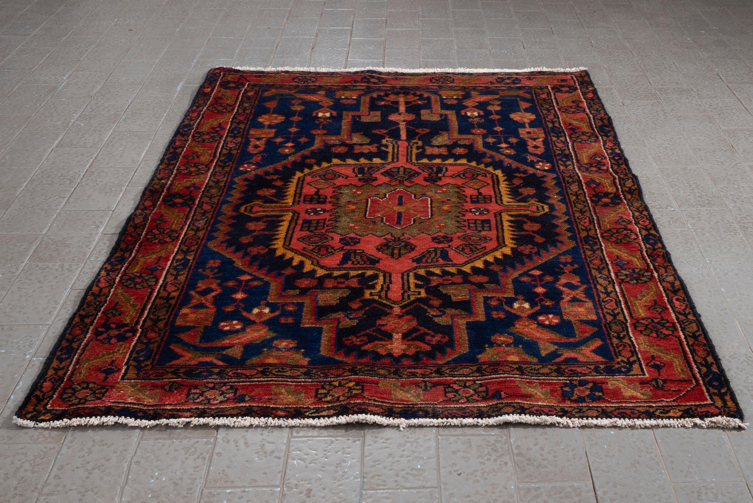 Antique Khamse Lachak Toranj Nili Persian Rug