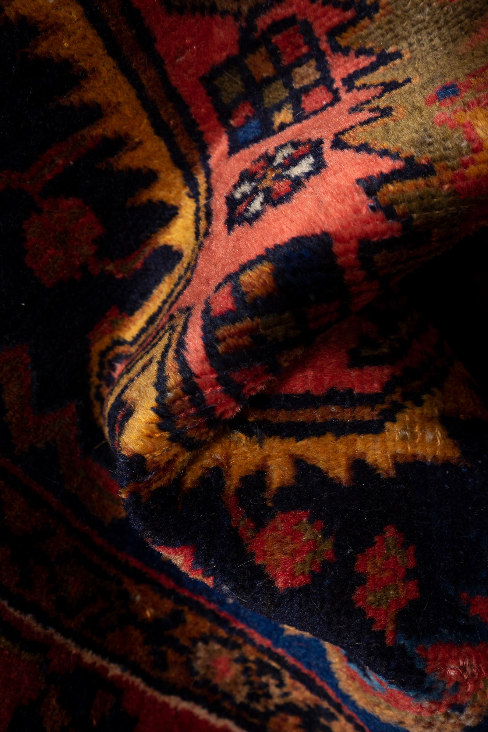 Antique Khamse Lachak Toranj Nili Persian Rug