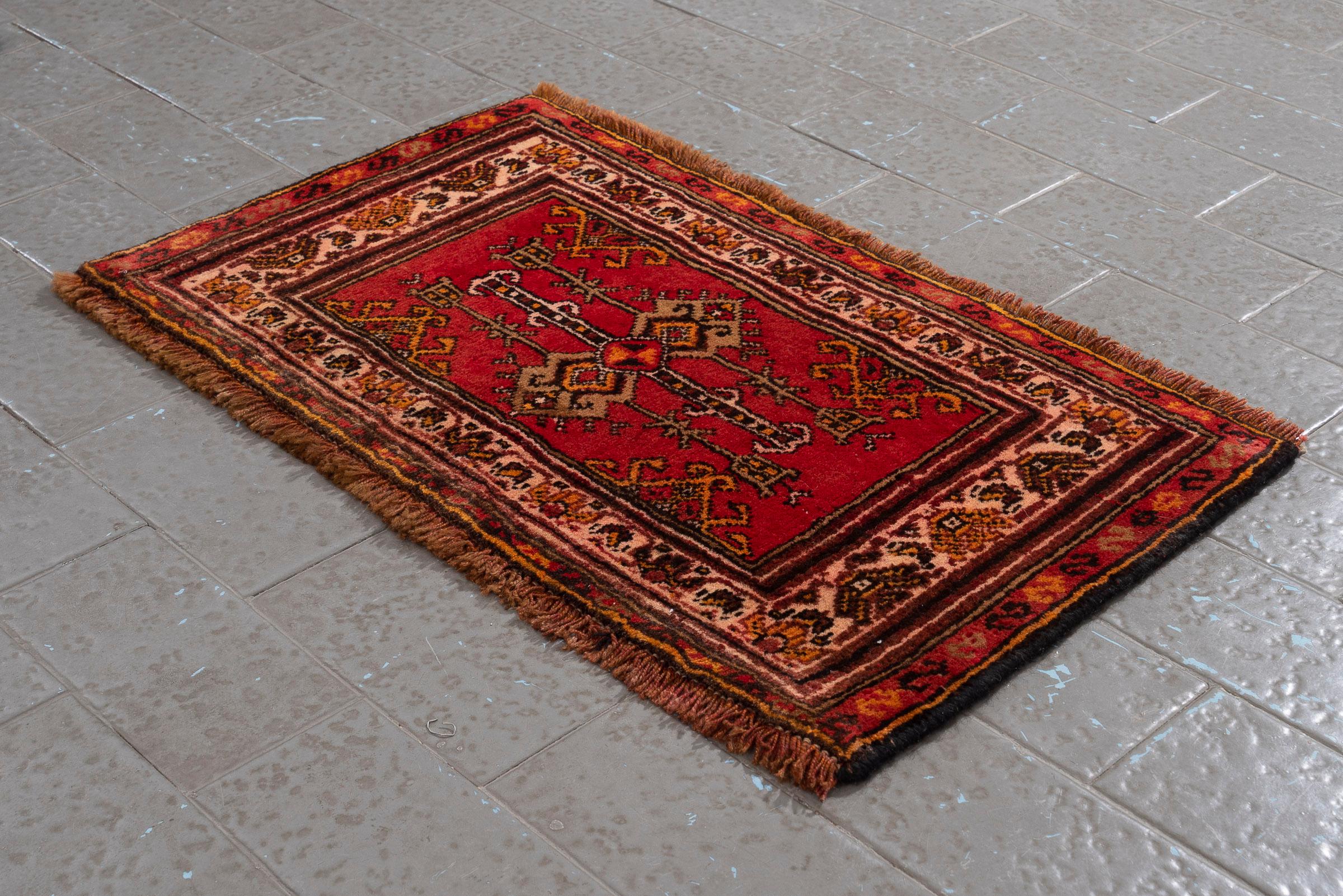 Vintage Bijar Persian Poshti Rug 1