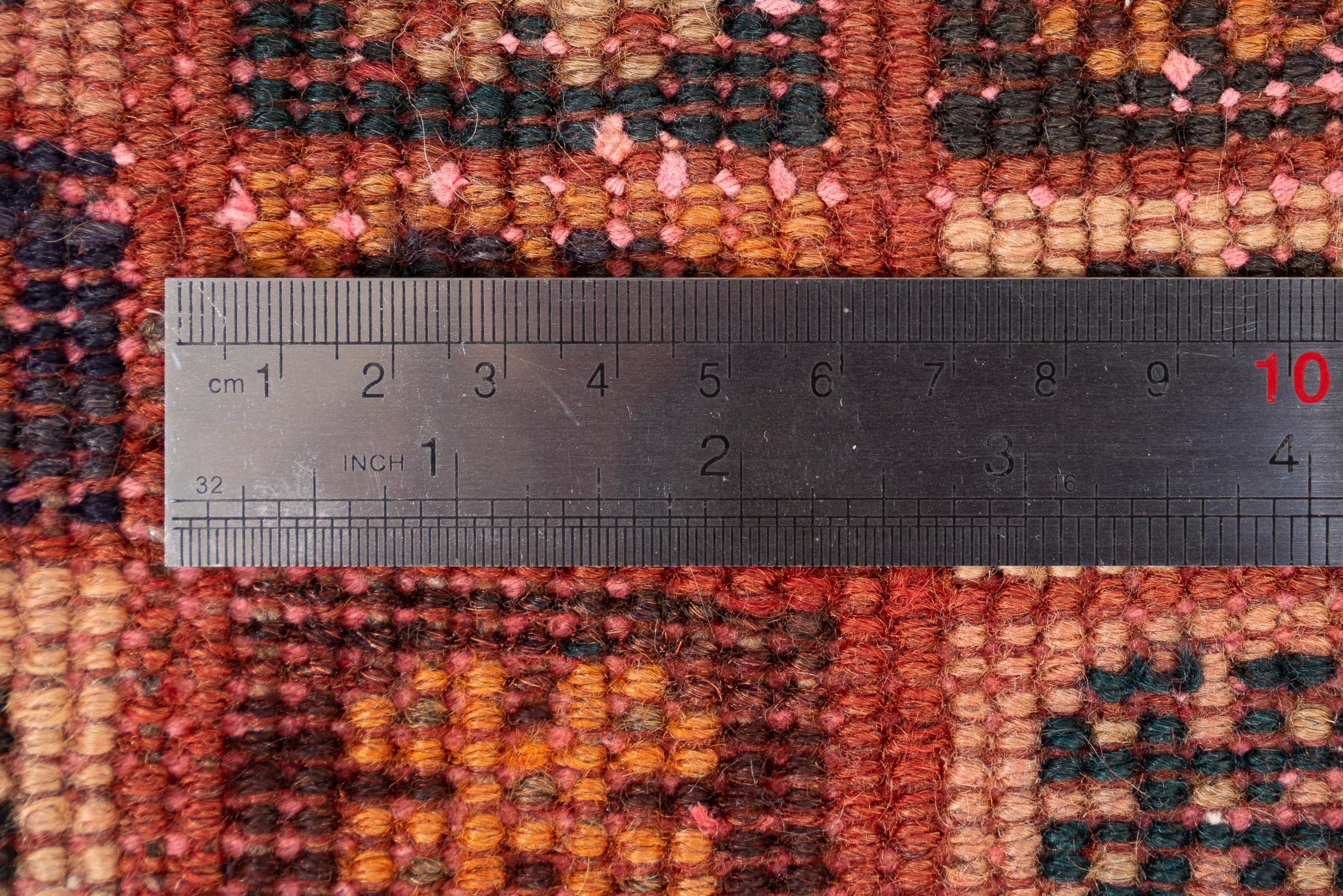 Vintage Checkered Qashqai Persian Gabbeh Rug
