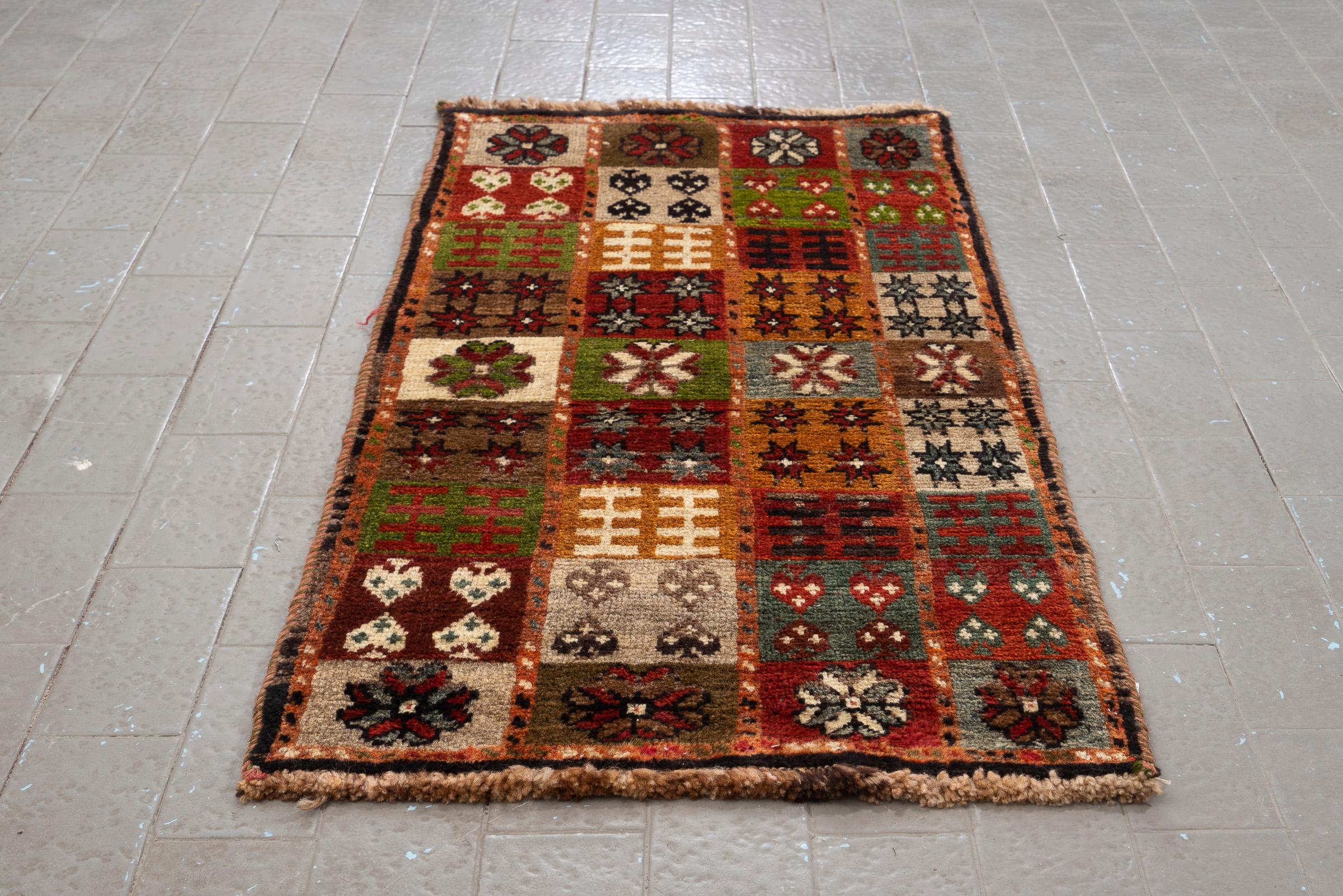 Vintage Qabi Qashqai Persian Gabbeh Rug