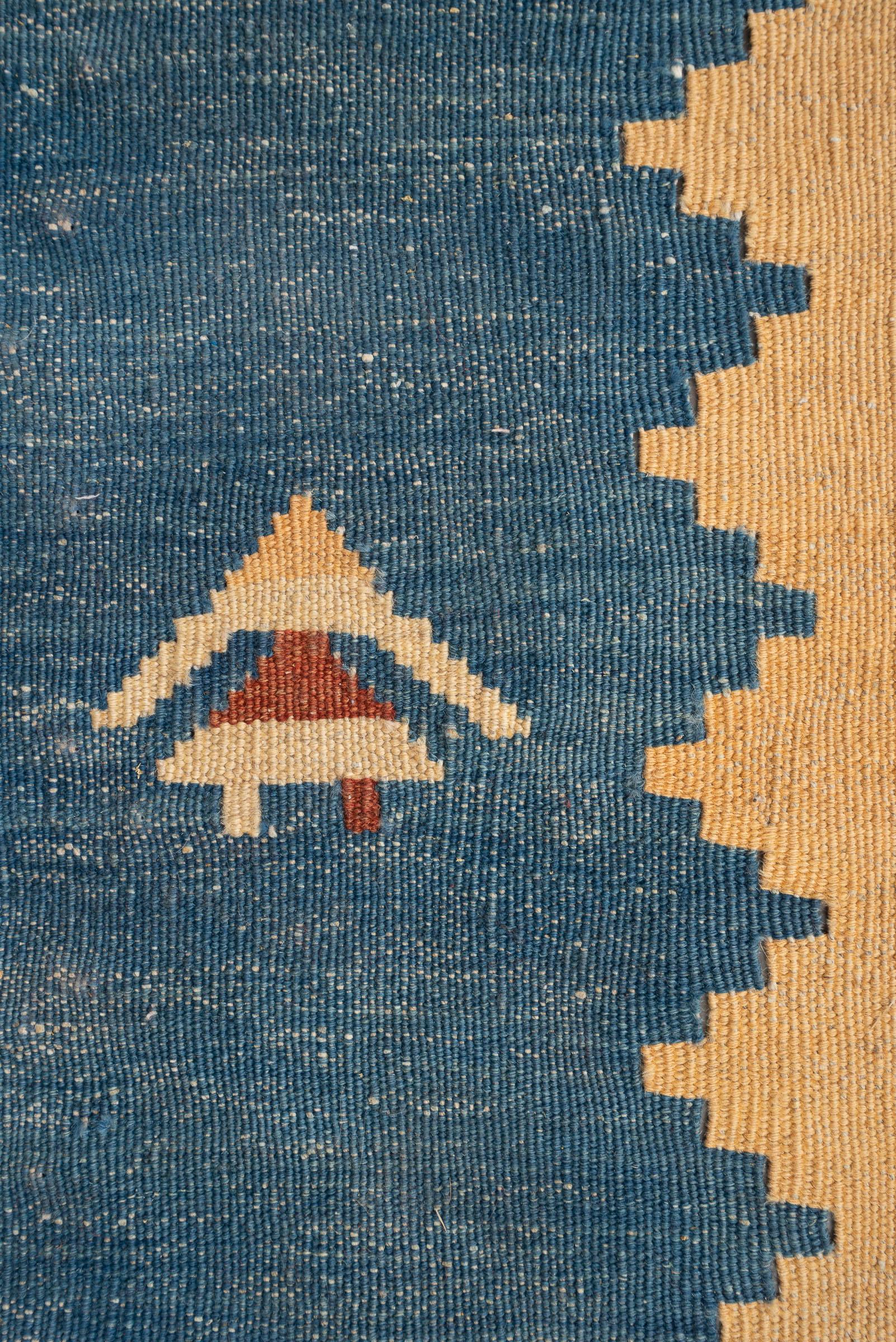 Vintage Qashqai Firuz Abad Double Toranj Persian Kilim Rug