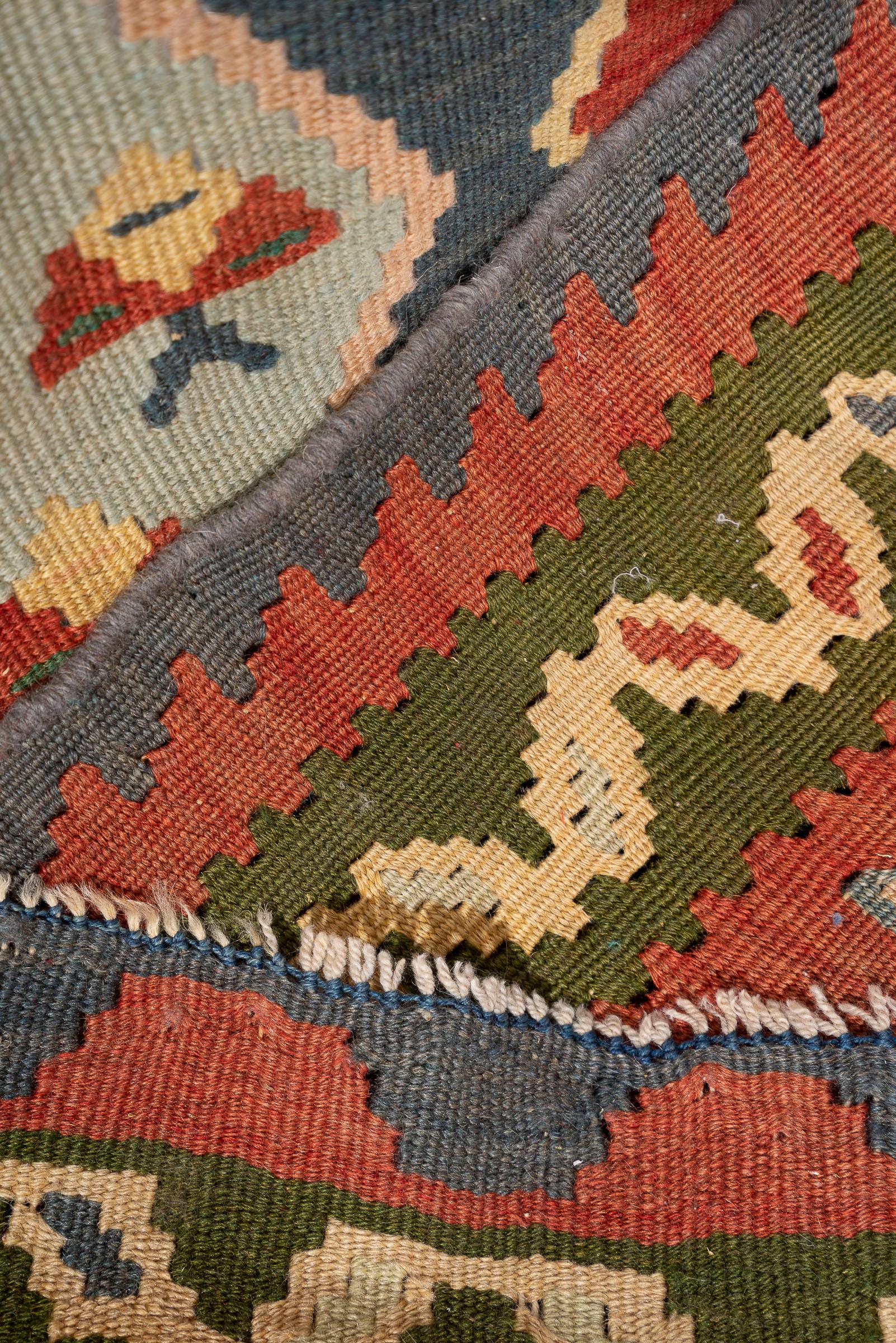 Vintage Azari Triple Toranj Persian Kilim Rug