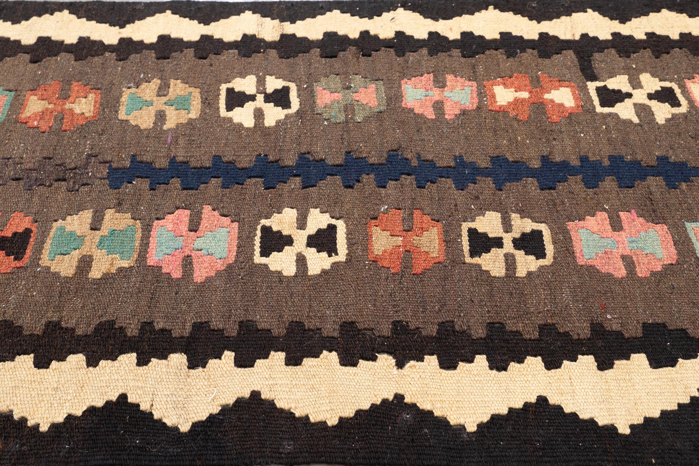 Vintage Saveh Persian Kilim Runner
