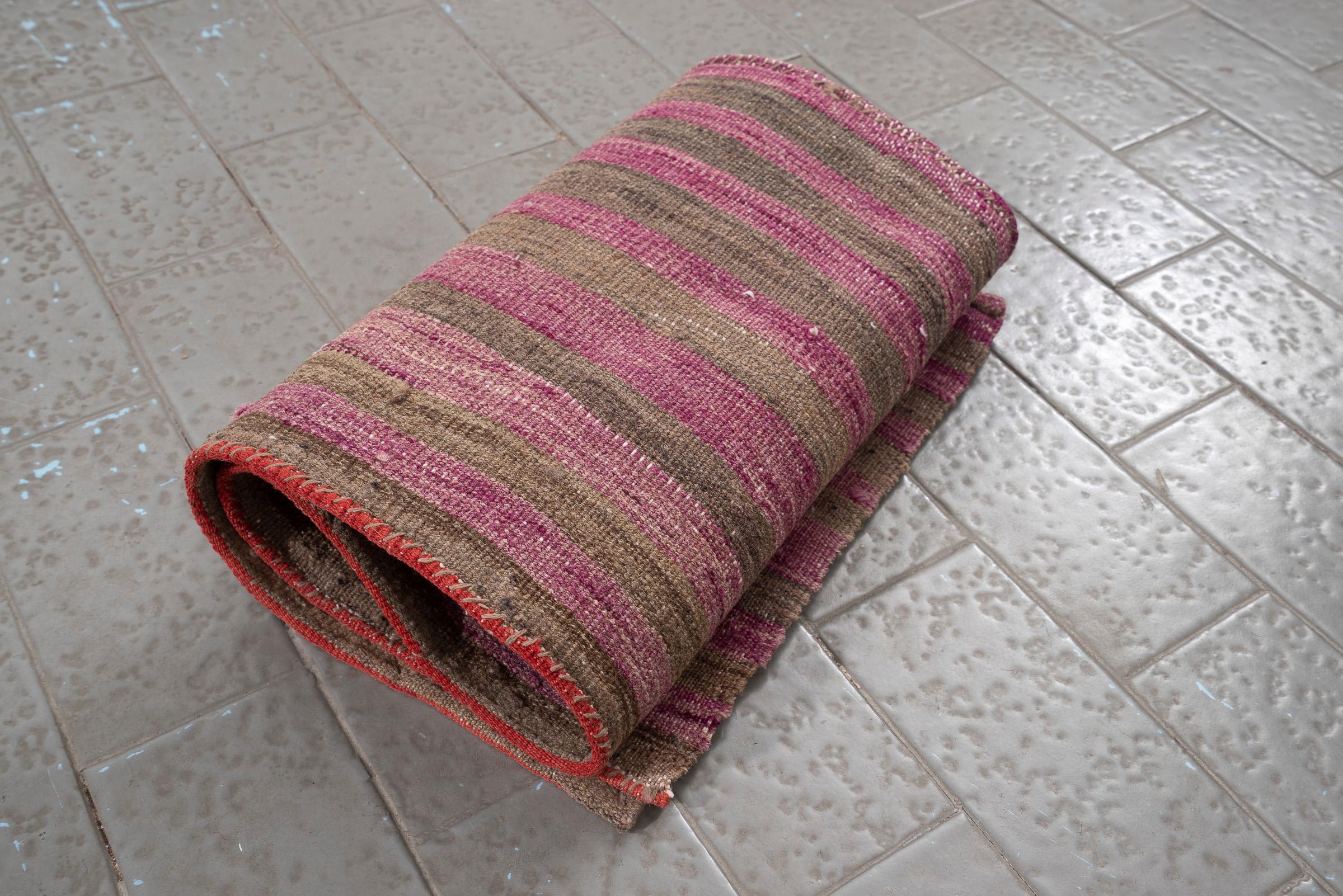 Vintage Azari Stripe Persian Mafrash Kilim