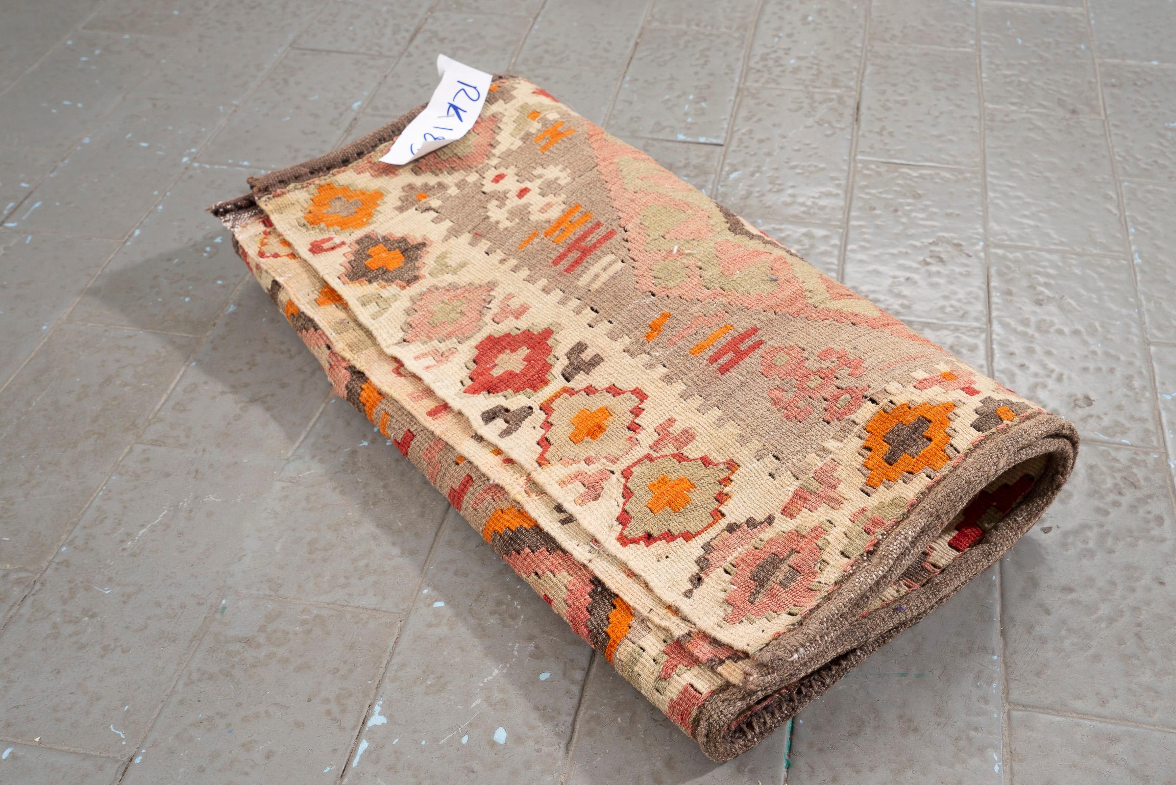Vintage Azari Persian Mafrash Kilim
