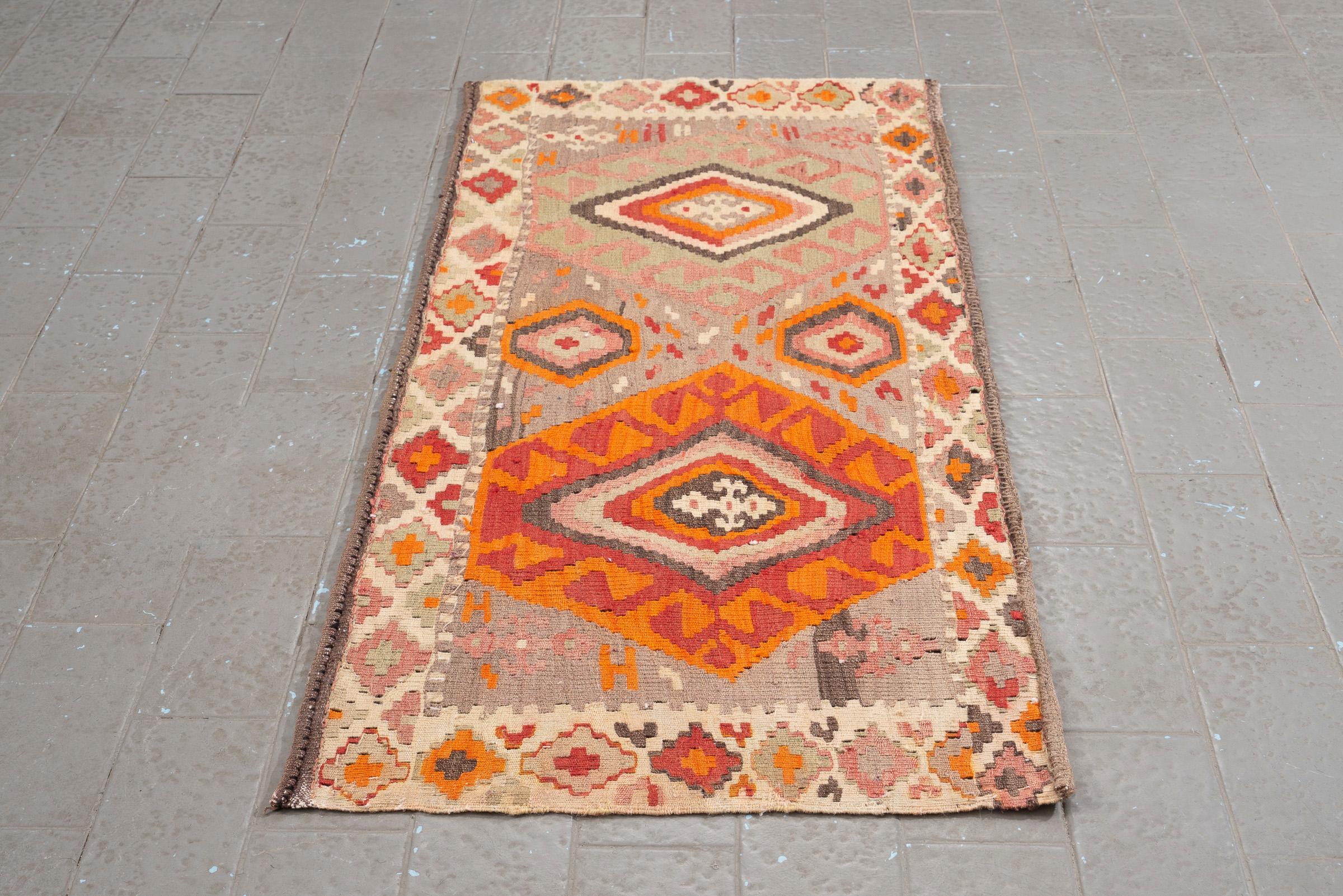 Vintage Azari Persian Mafrash Kilim