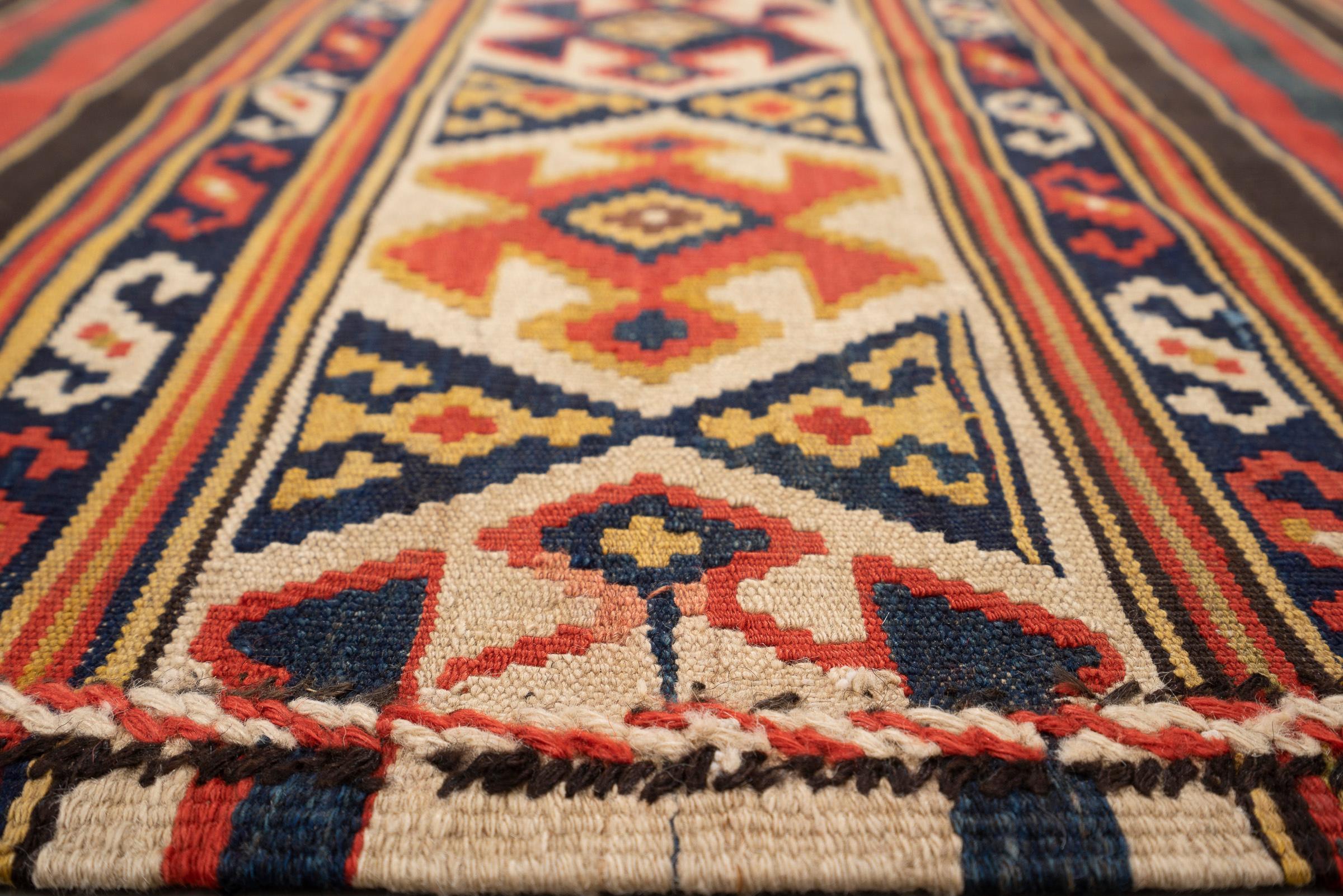 Antique Shahsavan Zarand Persian Kilim Rug, Late 19th Century