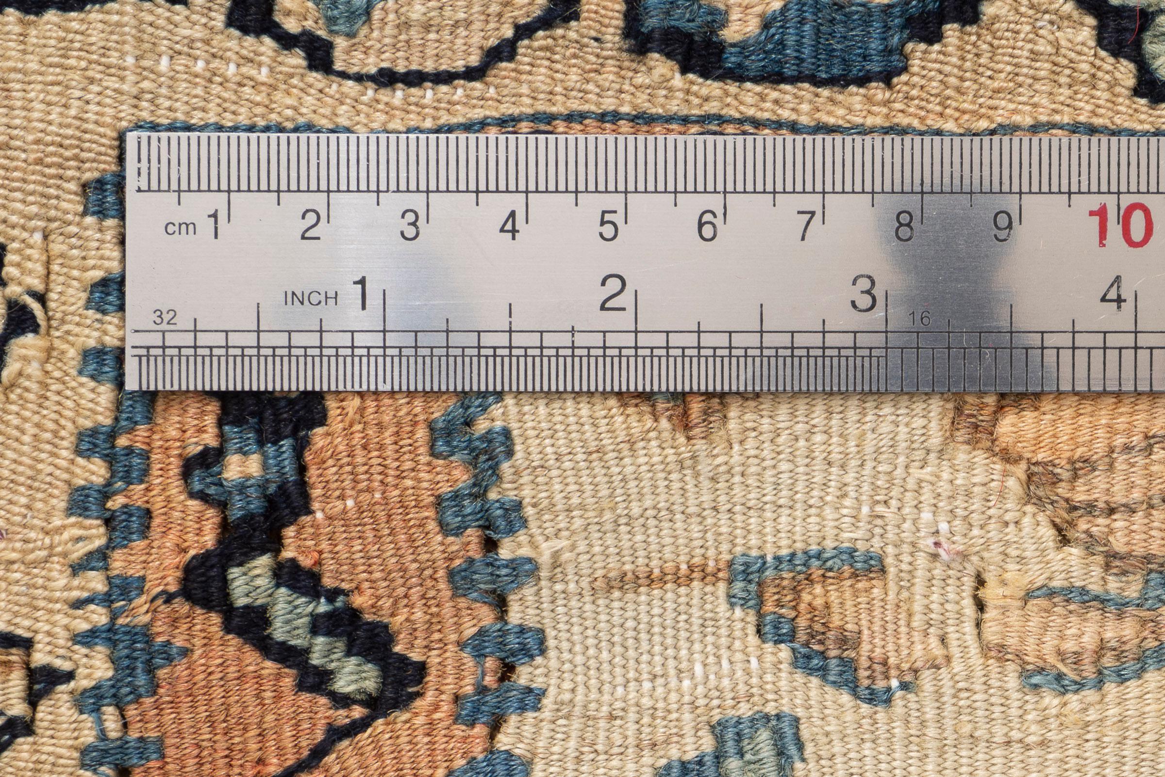 Vintage Bijar Rose Bushes Persian Kilim Rug