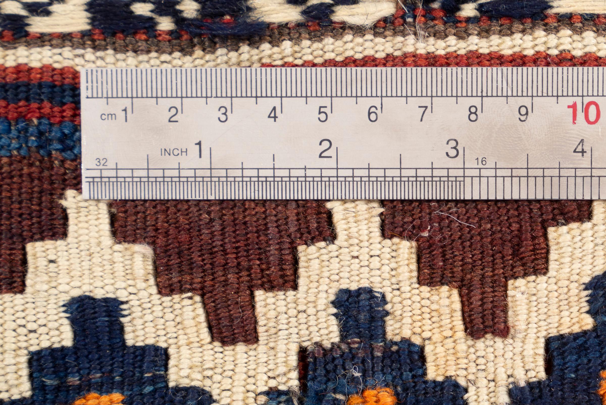 Antique Qashqai Fine Kheshti Persian Kilim Rug
