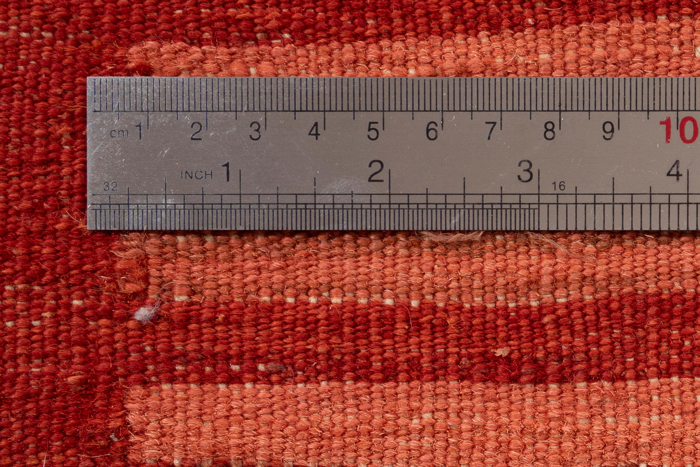 Vintage Qashqai Firuz Abad Minimal Pink and Red Persian Kilim Rug