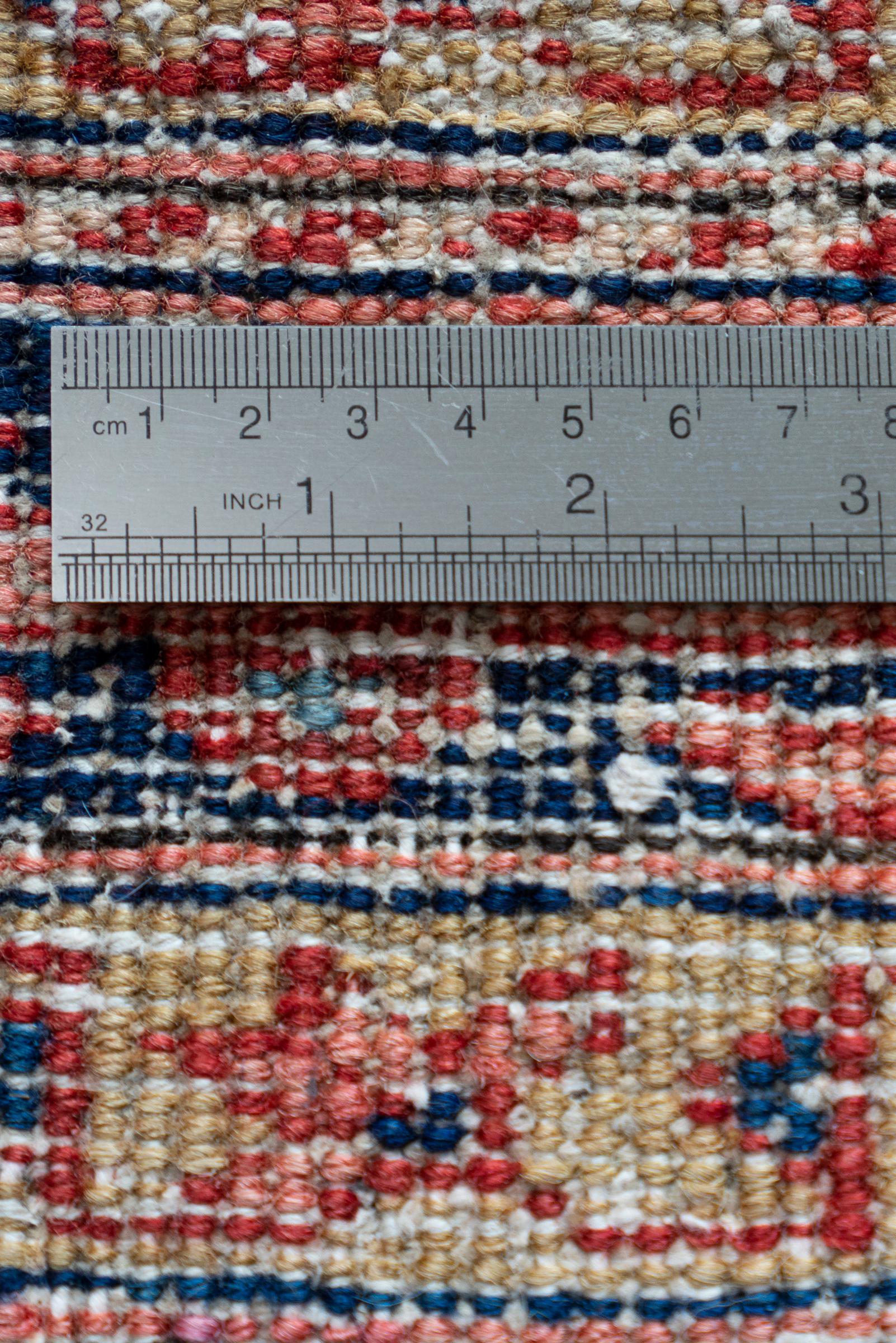 Antique Heriz Pictorial Persian Runner Rug