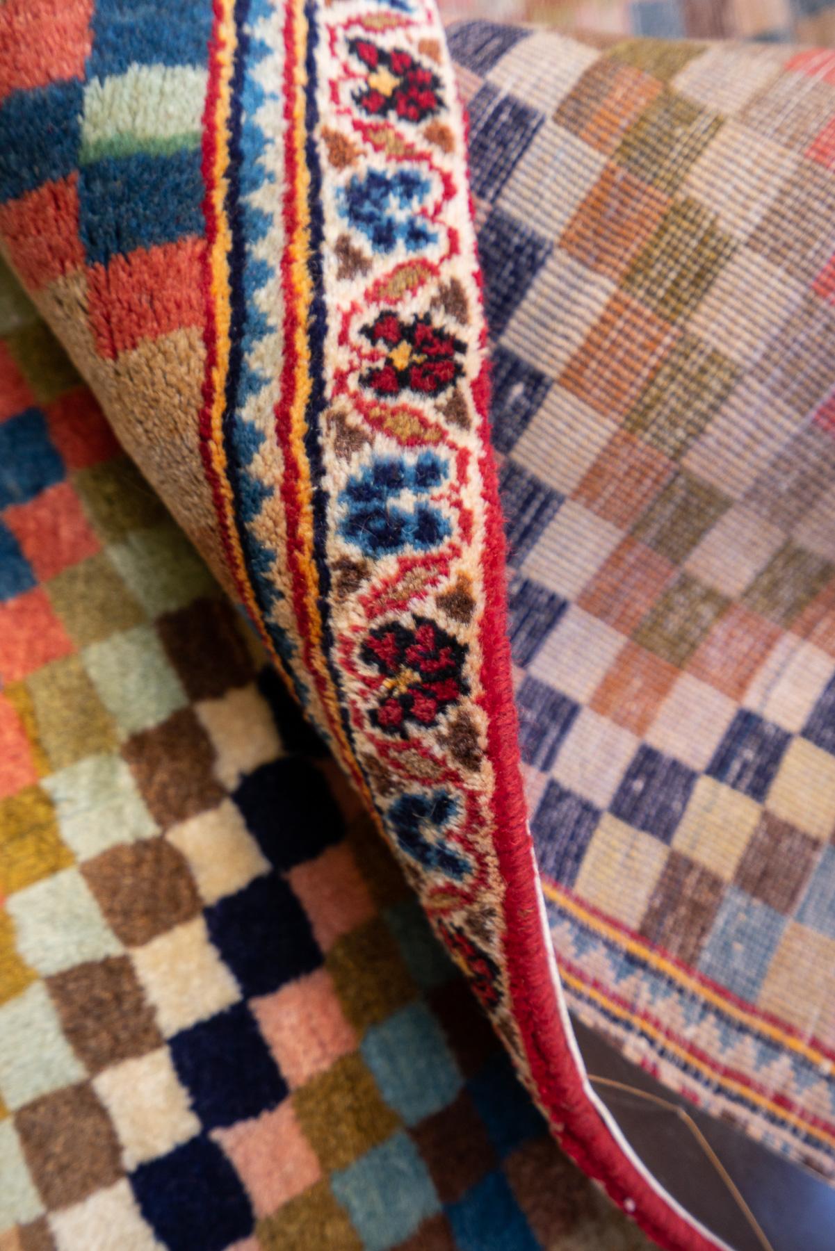 RG154 Contemporary Persian Ardakan Checkered Lozenges Rug Runner 2
