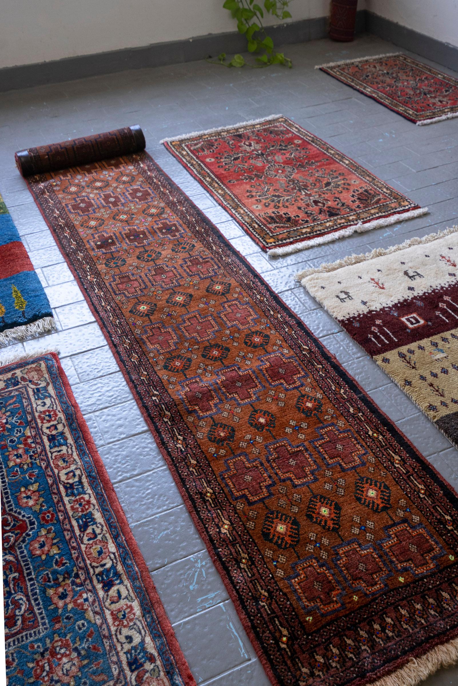 Khorasan Baluch Chalipa Persian Runner Rug, c. 1960s