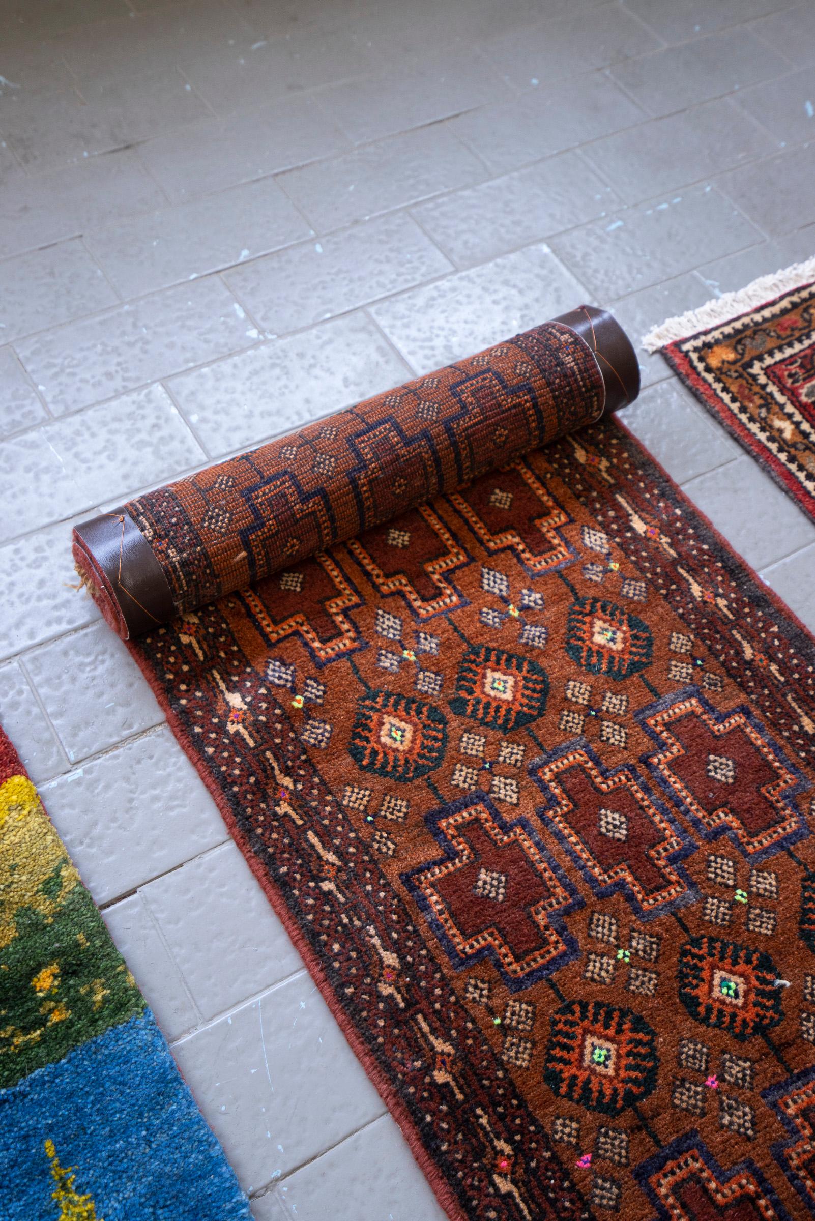 Khorasan Baluch Chalipa Persian Runner Rug, c. 1960s