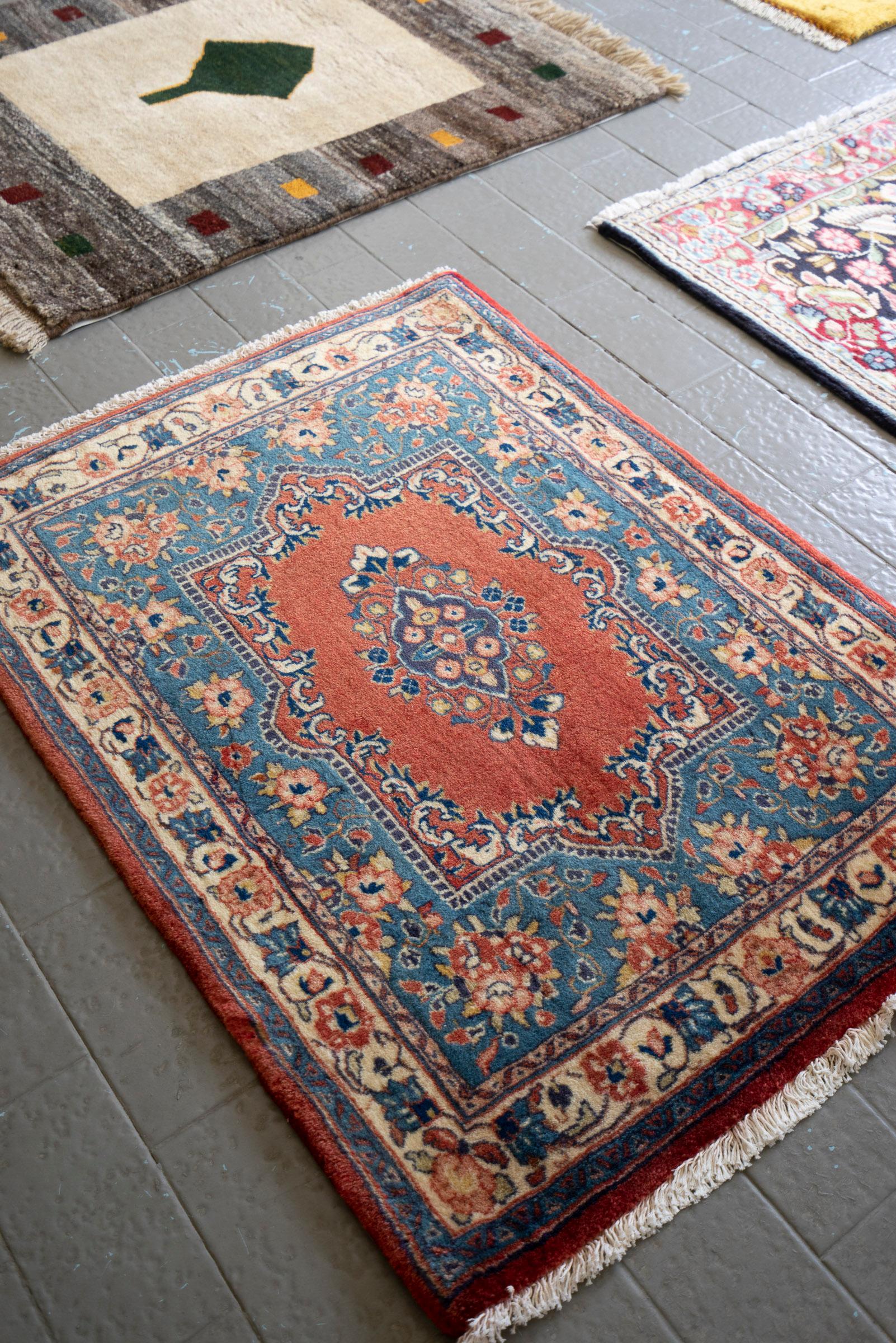 Vintage Kerman Fine Book Cover Persian Rug