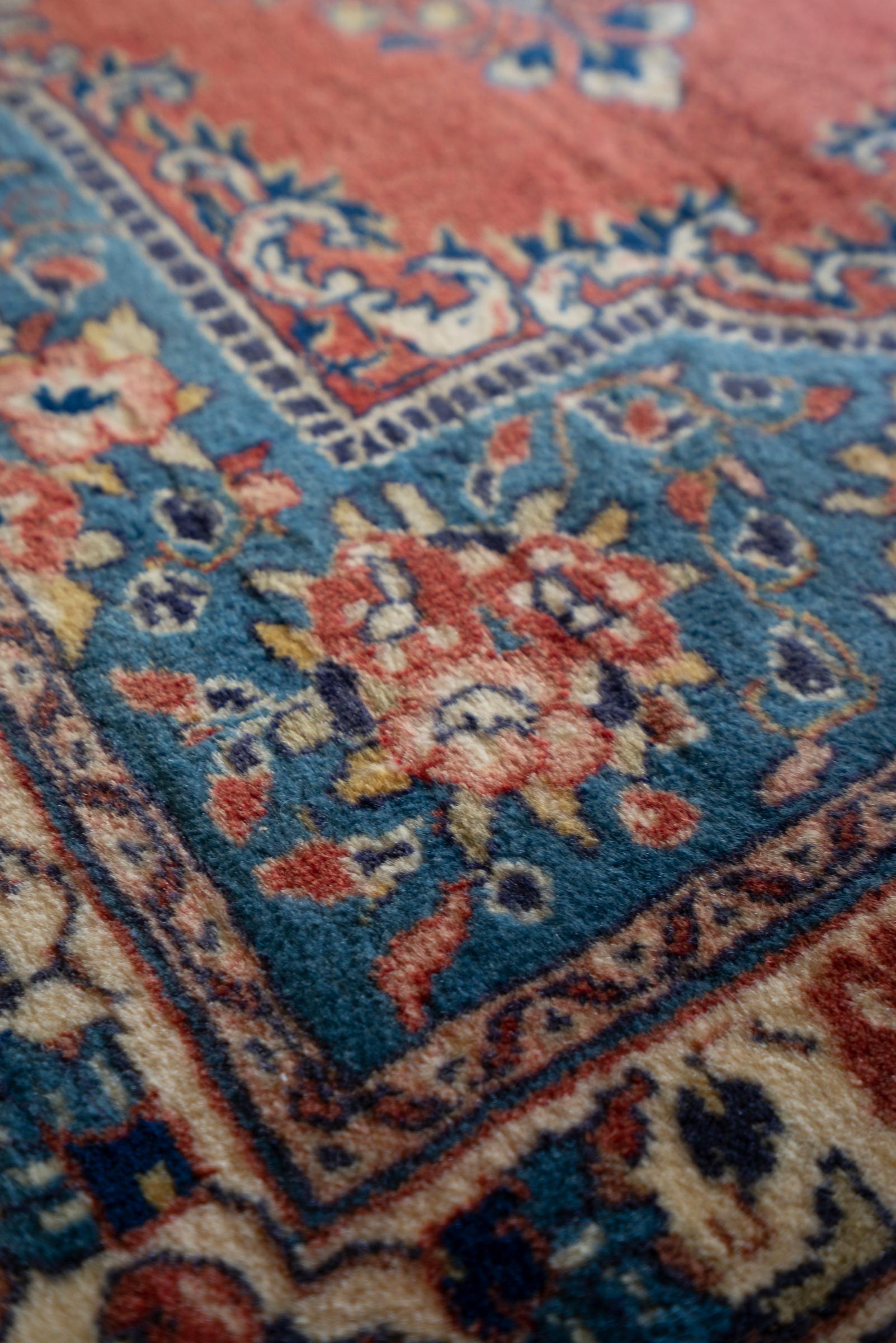Vintage Kerman Fine Book Cover Persian Rug