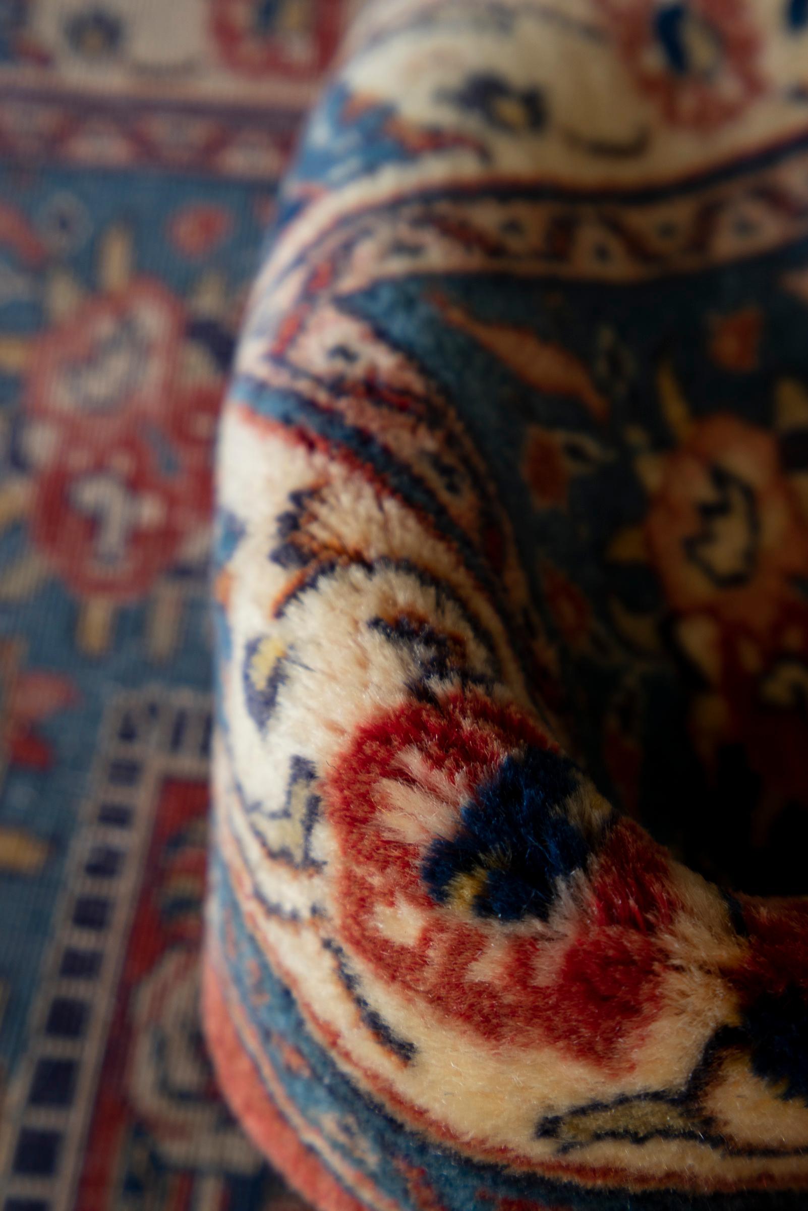 Vintage Kerman Fine Book Cover Persian Rug