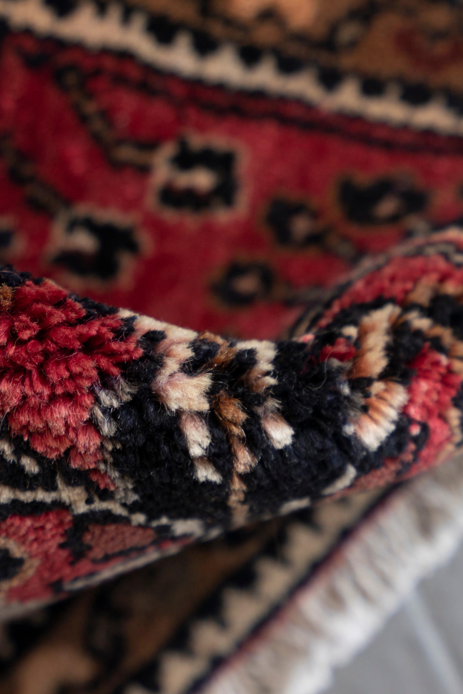 Vintage Lillian Afshan Persian Poshti Rug