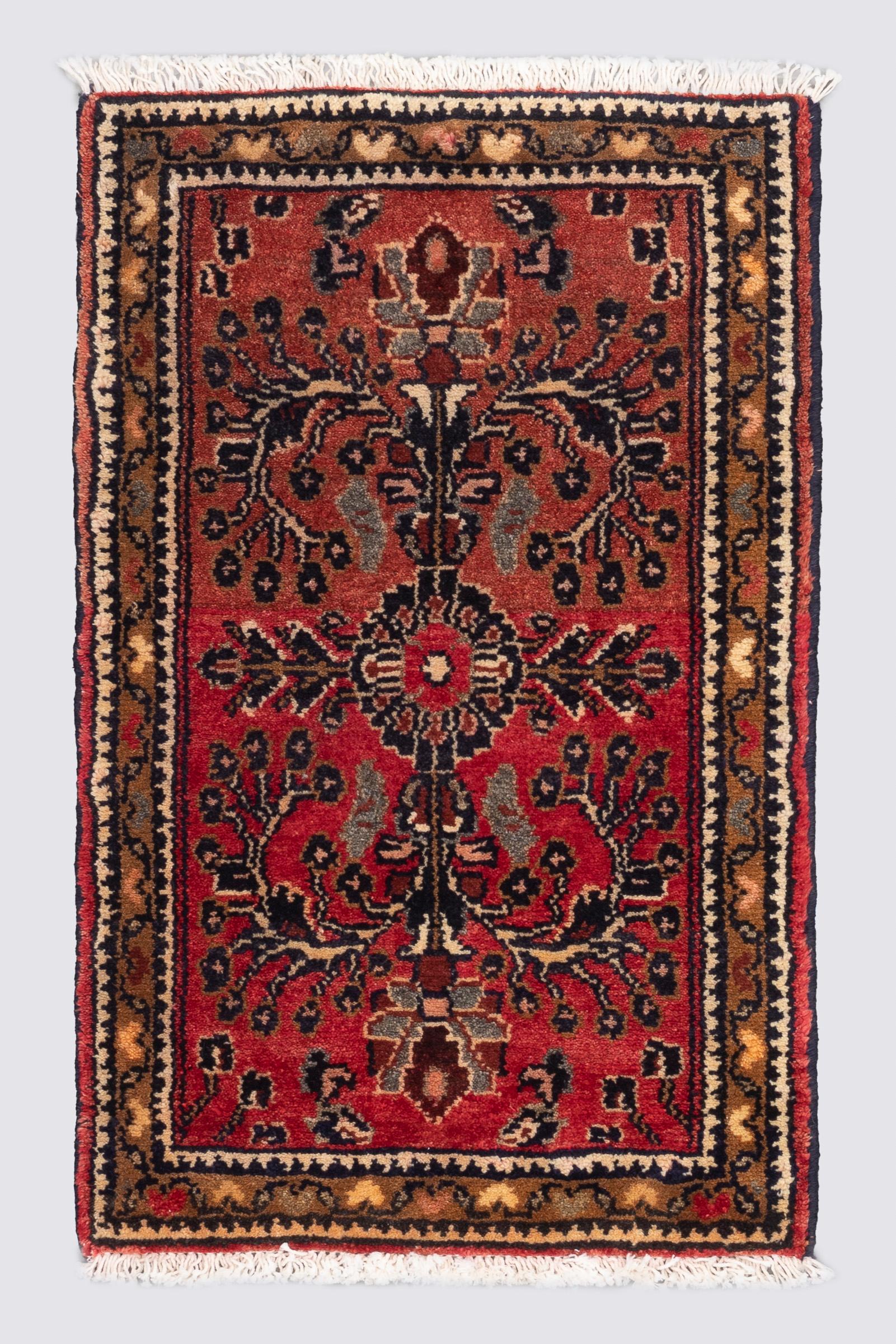 Vintage Lillian Afshan Persian Poshti Rug