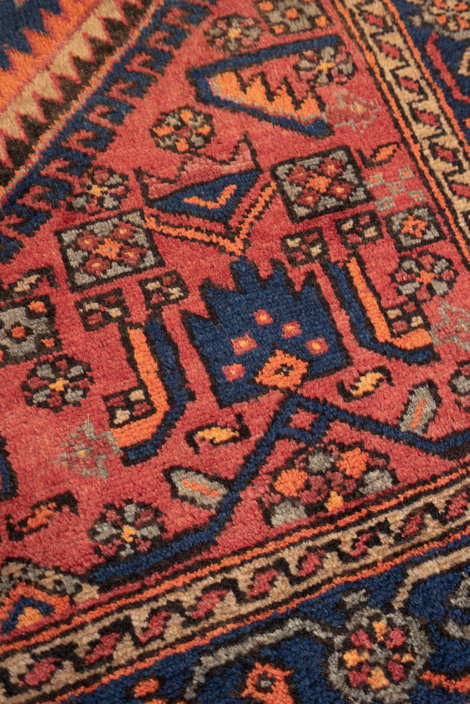Tarom Persian Rug Flaming Diamond Design, Zanjan Region, c. 1970s