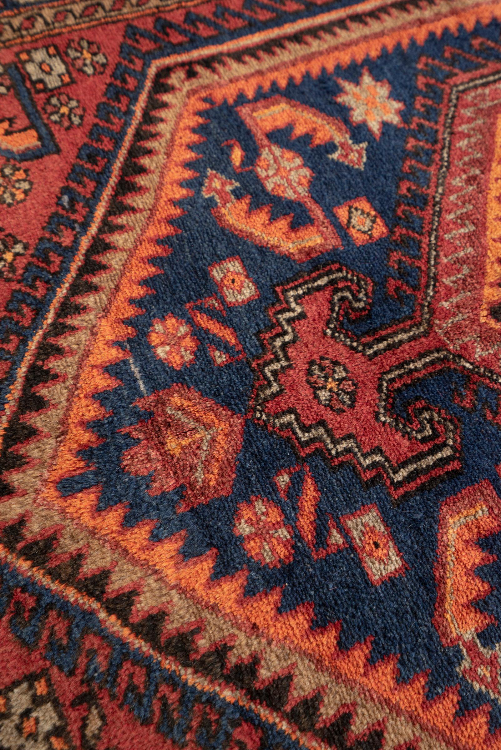 Tarom Persian Rug Flaming Diamond Design, Zanjan Region, c. 1970s