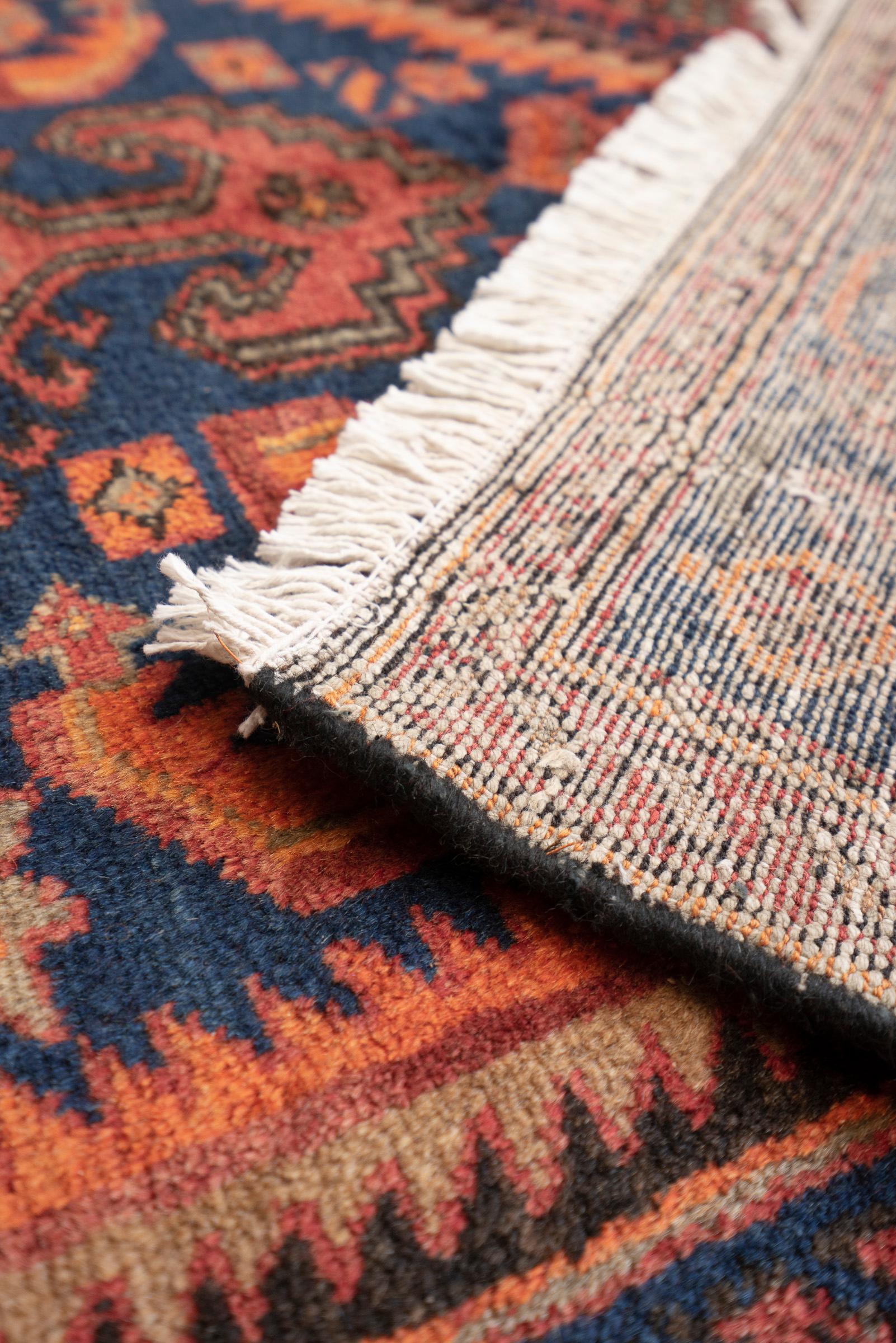 Tarom Persian Rug Flaming Diamond Design, Zanjan Region, c. 1970s