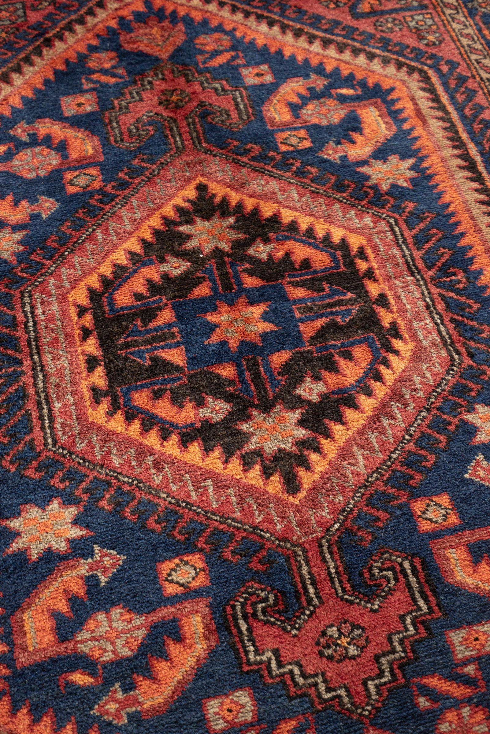 Tarom Persian Rug Flaming Diamond Design, Zanjan Region, c. 1970s