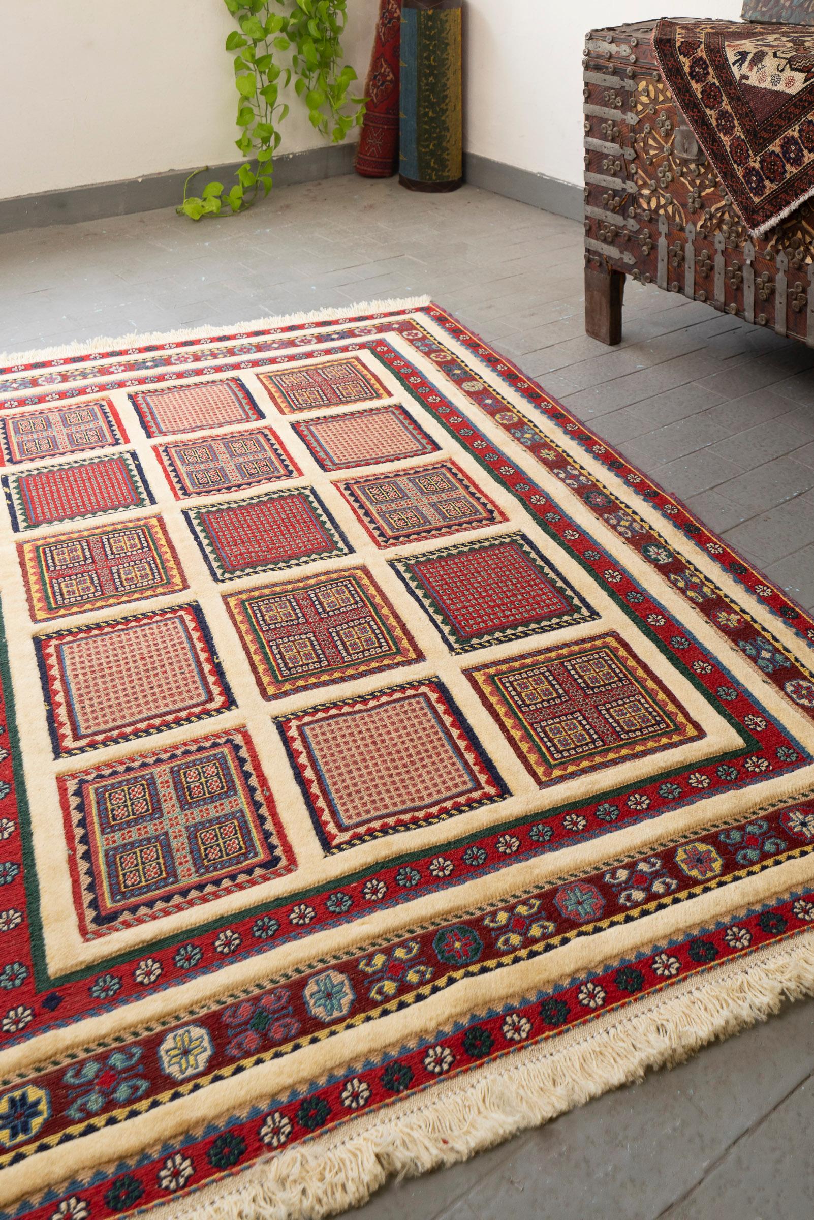 Contemporary Sirjan Afshar Fine Pile Soumak Persian Rug