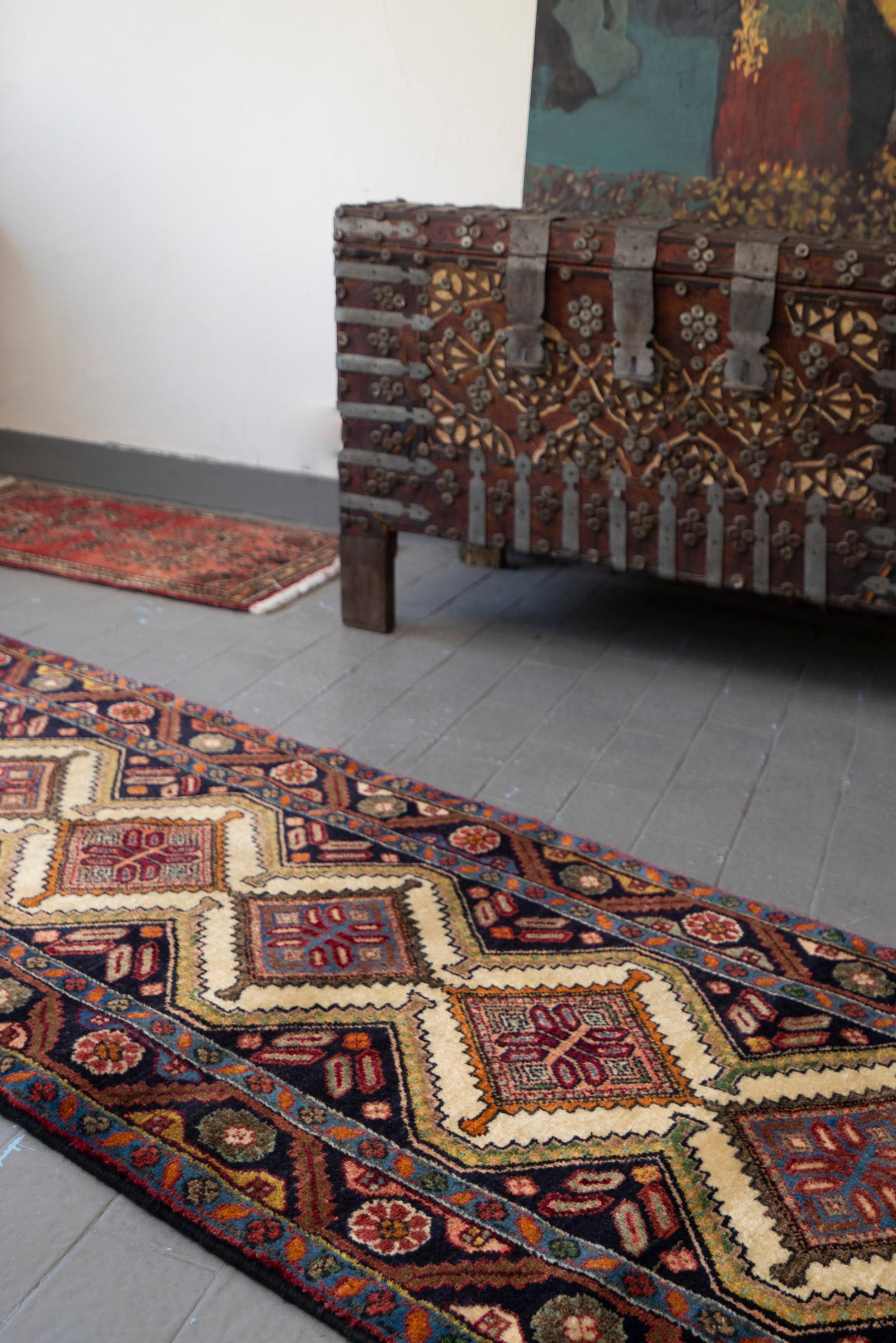 Hamadan Koliai Fine Howzi Persian Runner Rug