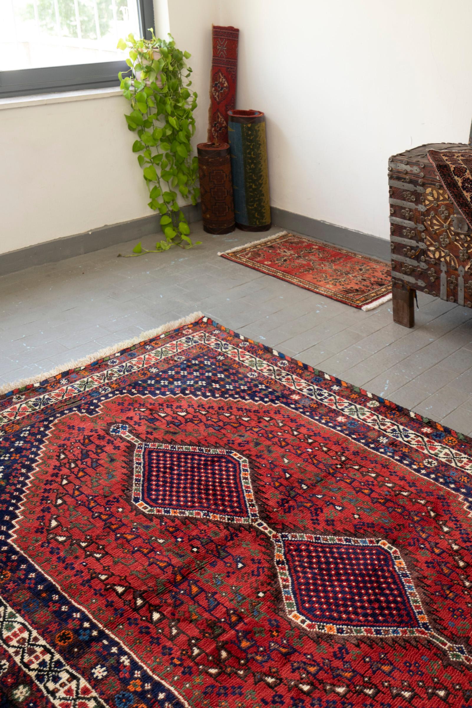 Antique Qashqai Morqi Persian Rug