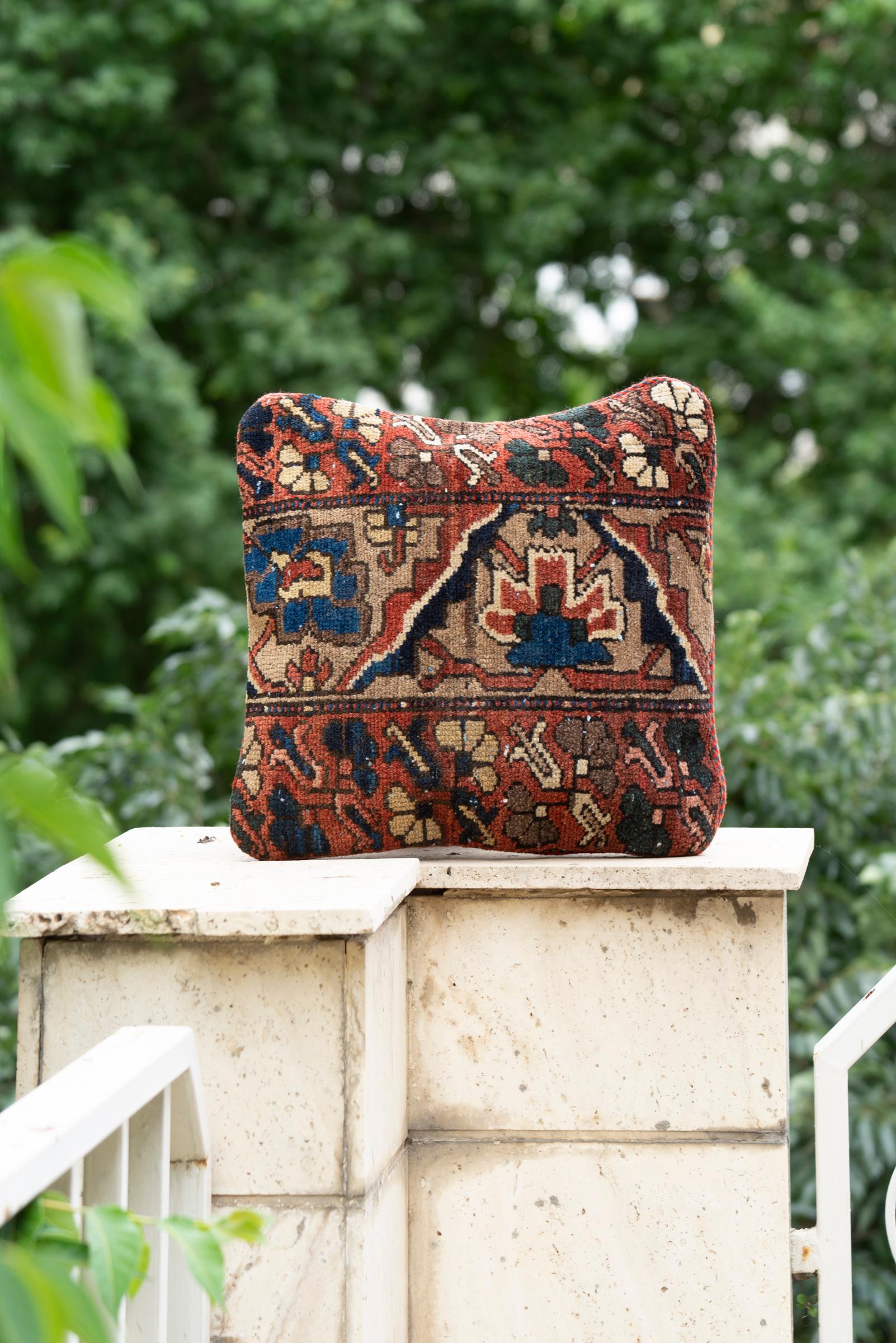 Antique Bakhtiari Carpet Cushion