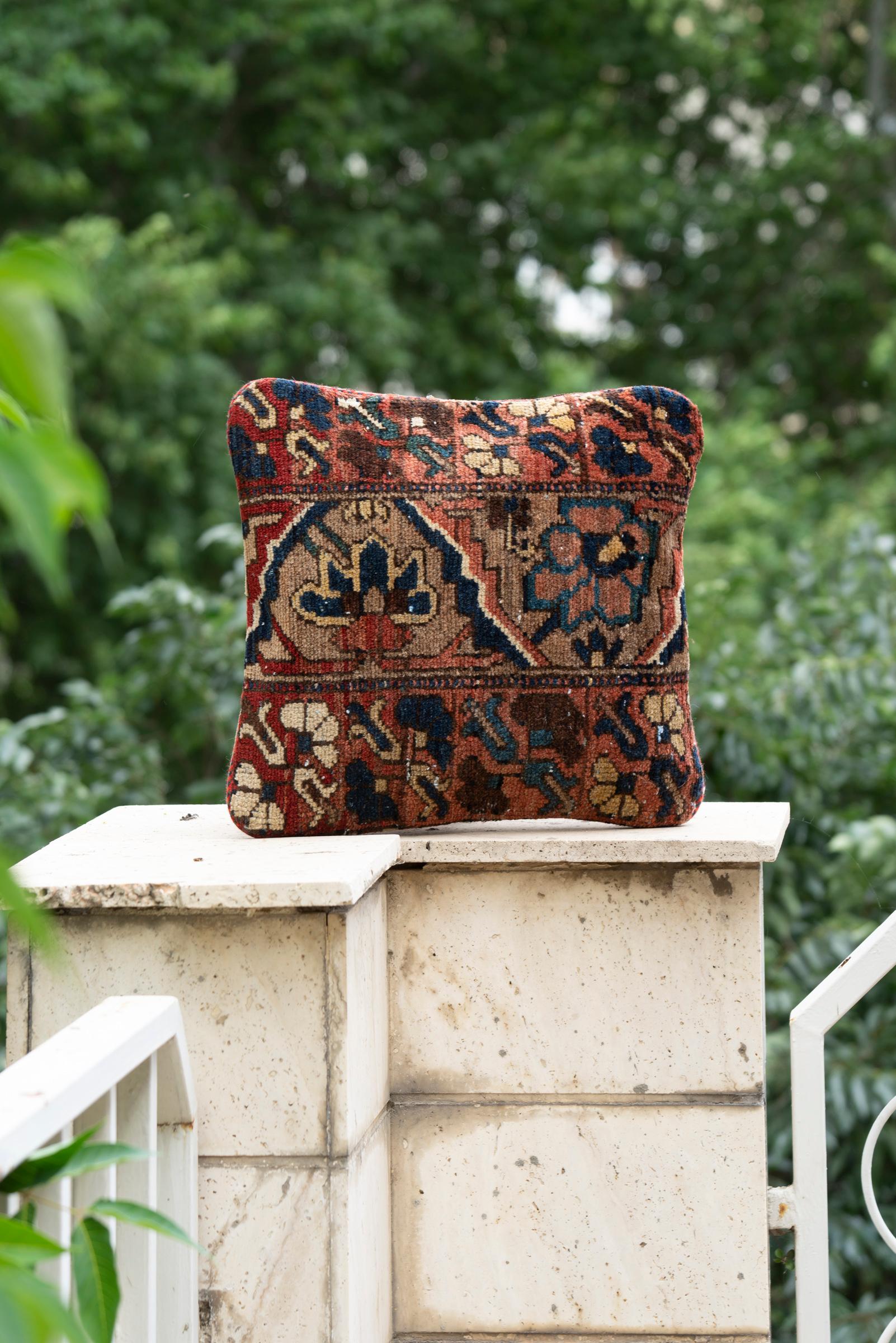Antique Bakhtiari Carpet Cushion