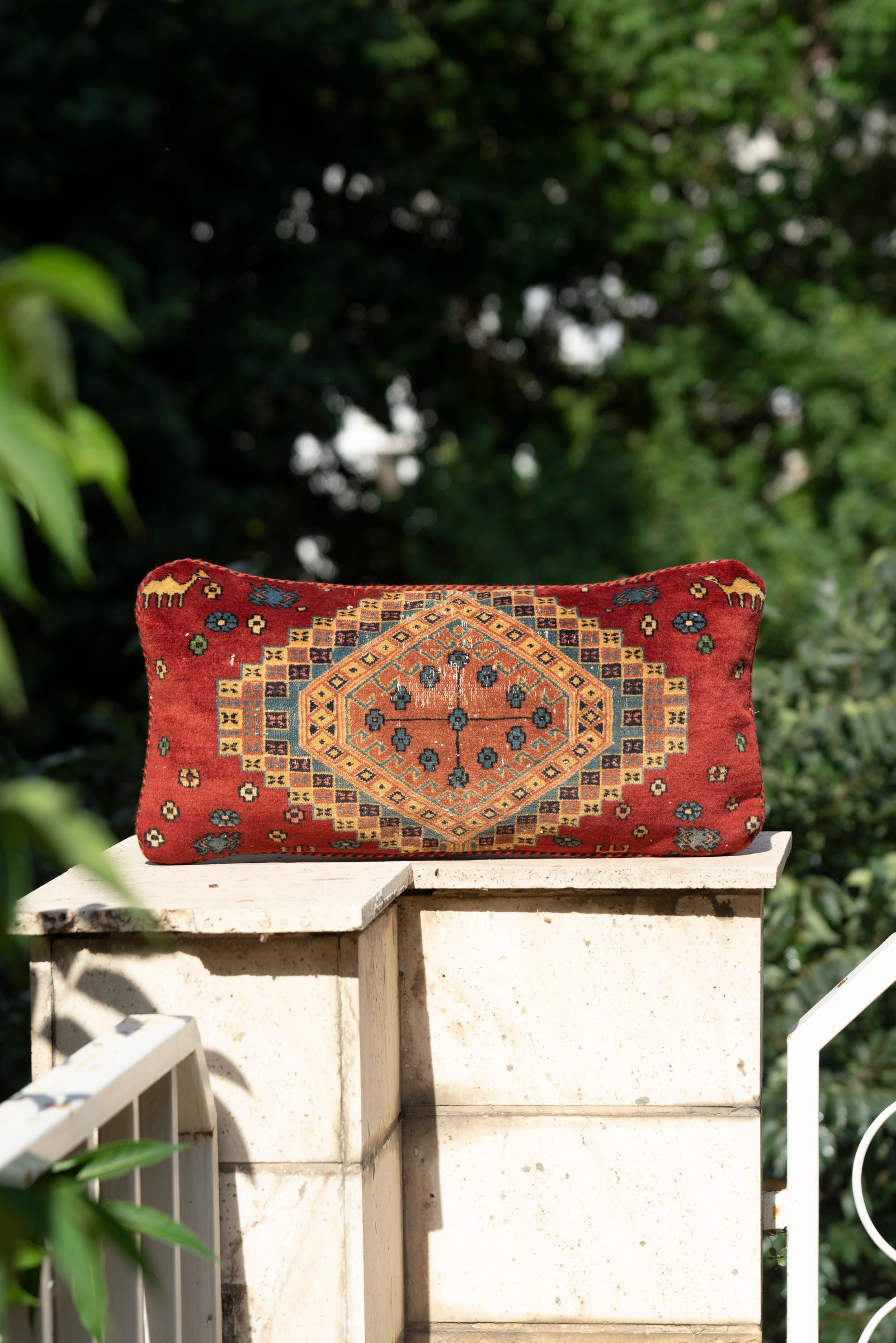 Quchan Carpet Cushion, Made from a Vintage Rug