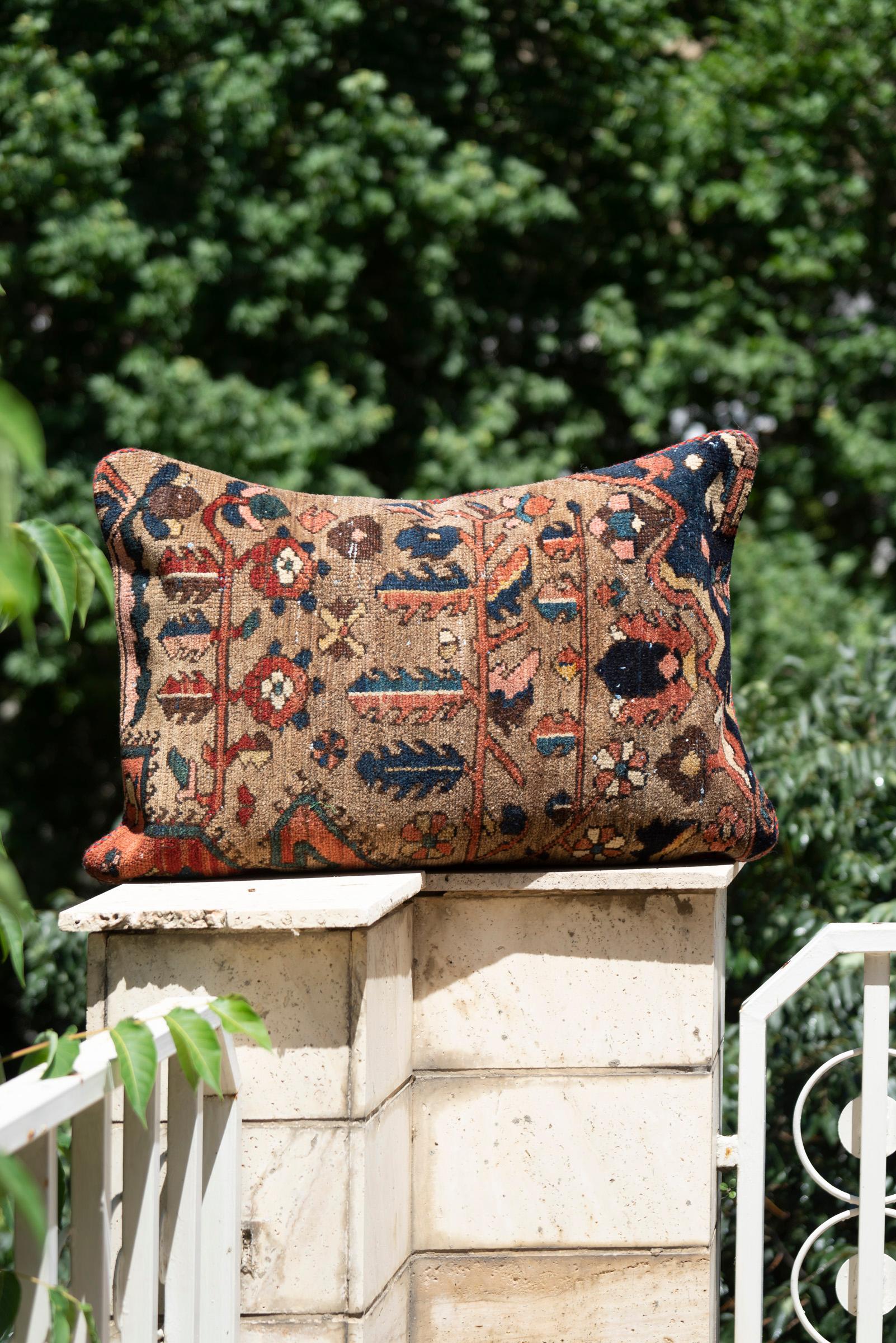 Antique Bakhtiari Carpet Cushion
