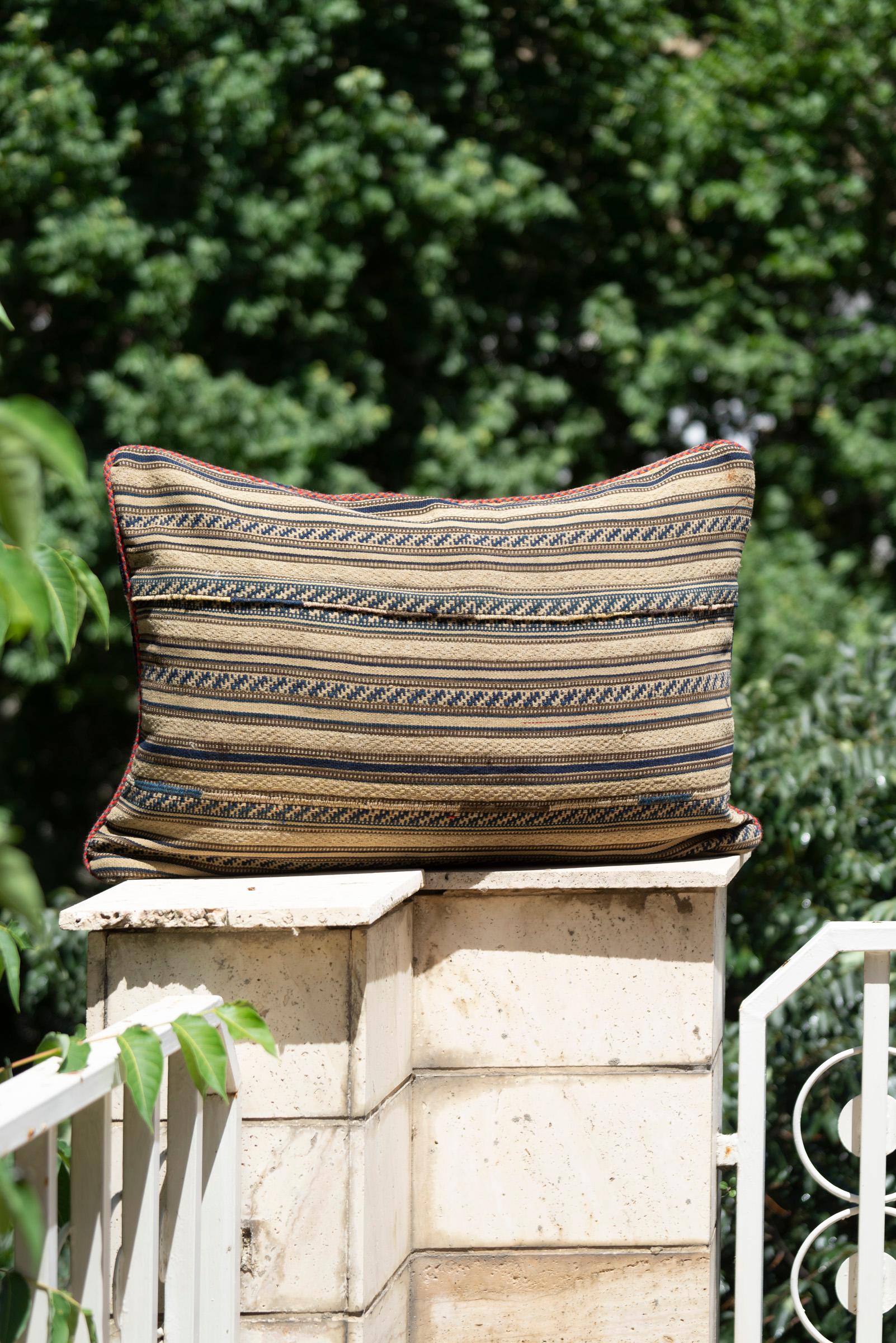Antique Bakhtiari Carpet Cushion