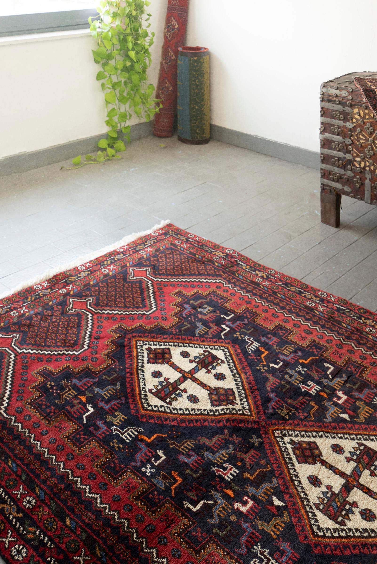 Vintage Neyriz Fine SeKale Persian Rug