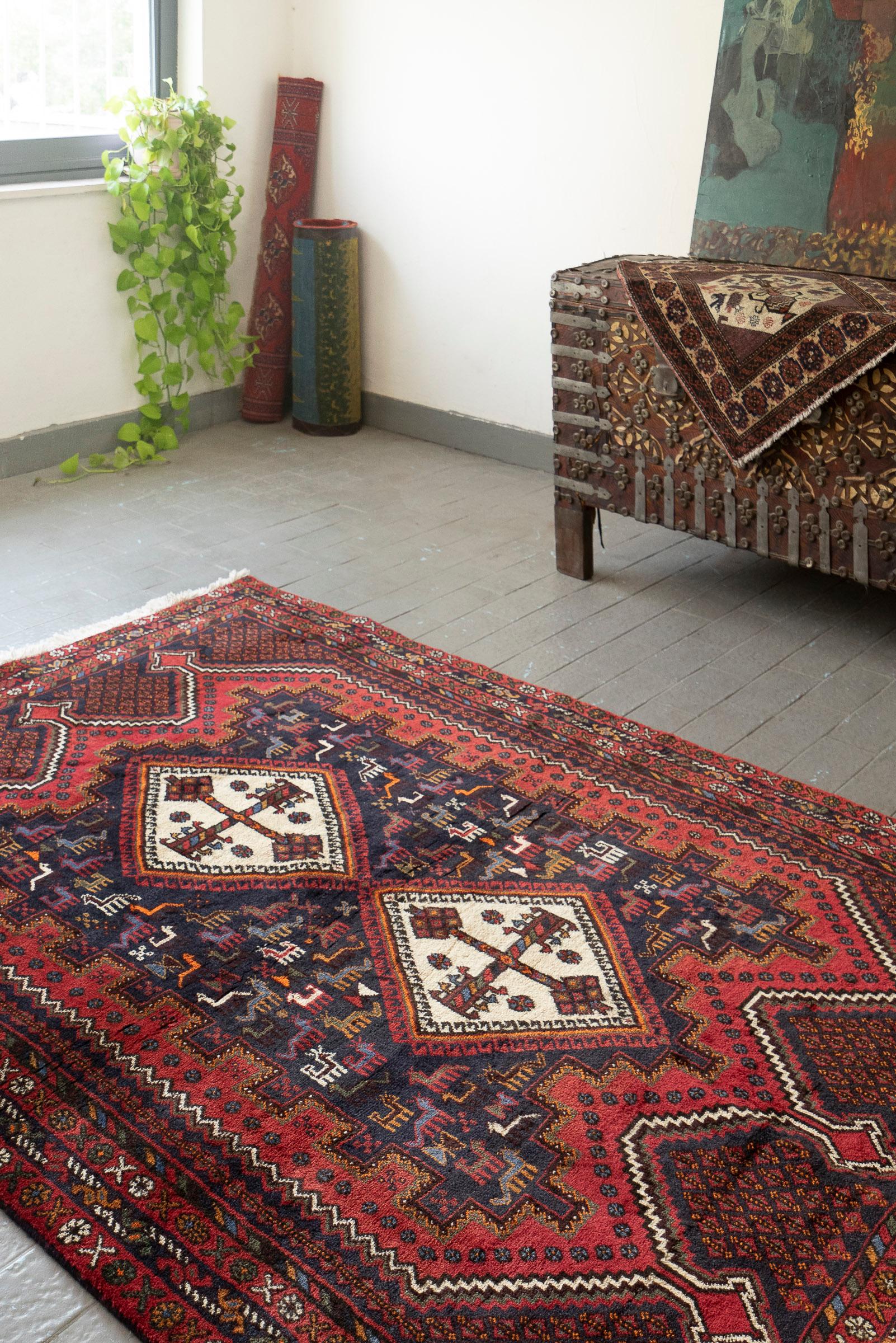 Vintage Neyriz Fine SeKale Persian Rug