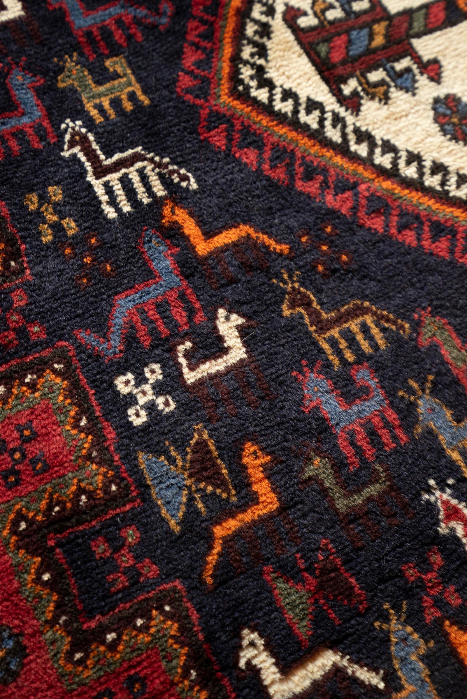 Vintage Neyriz Fine SeKale Persian Rug