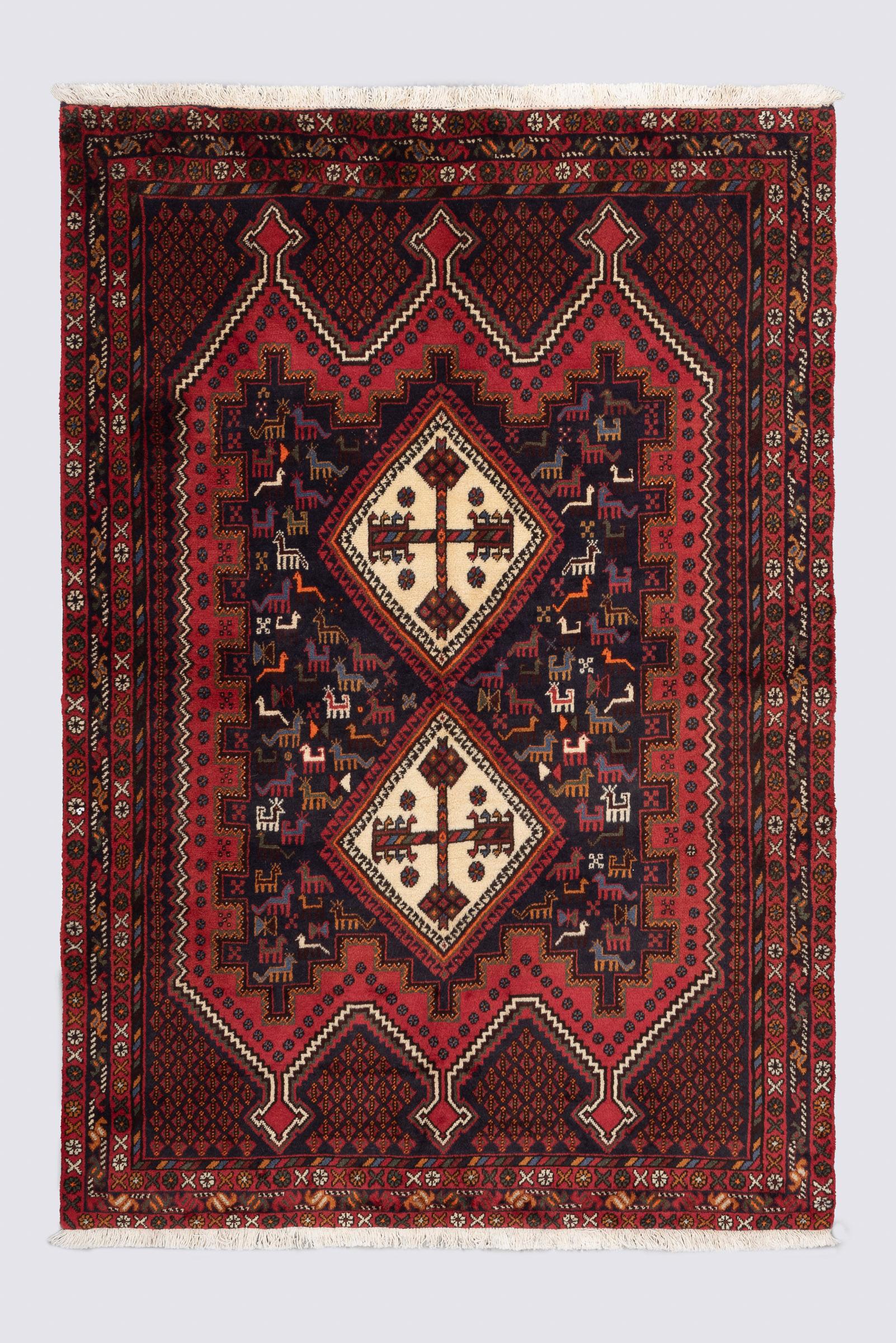 Vintage Neyriz Fine SeKale Persian Rug