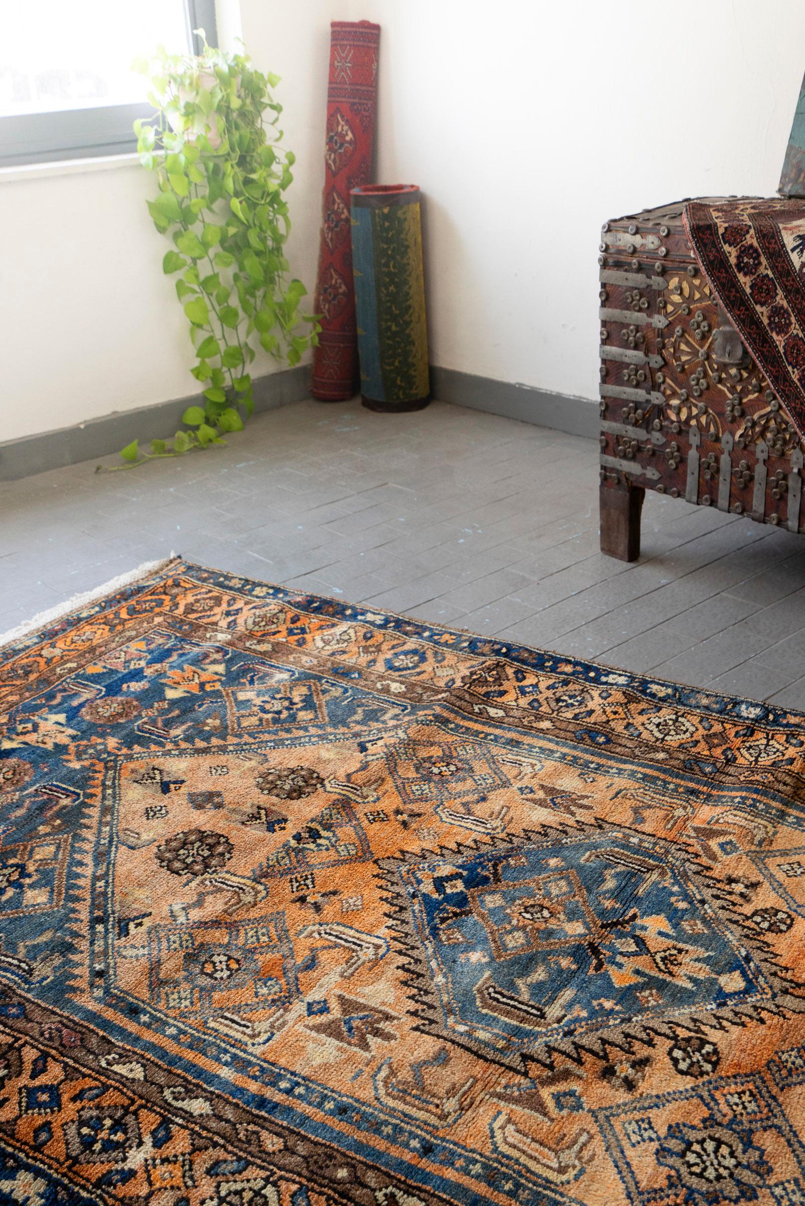 Antique Zanjan Lachak Toranj Persian Rug, Early 20th Century