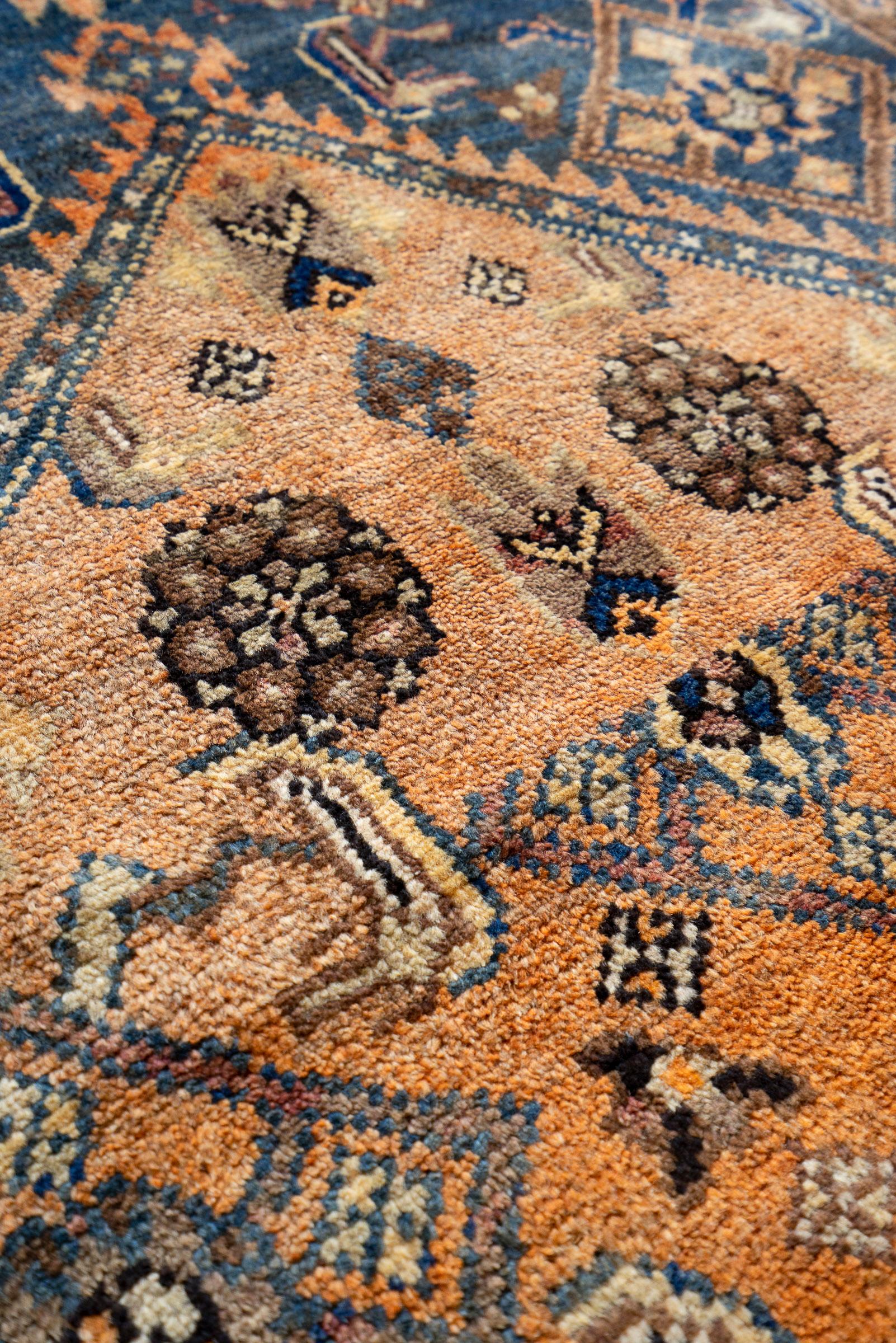 Antique Zanjan Lachak Toranj Persian Rug, Early 20th Century